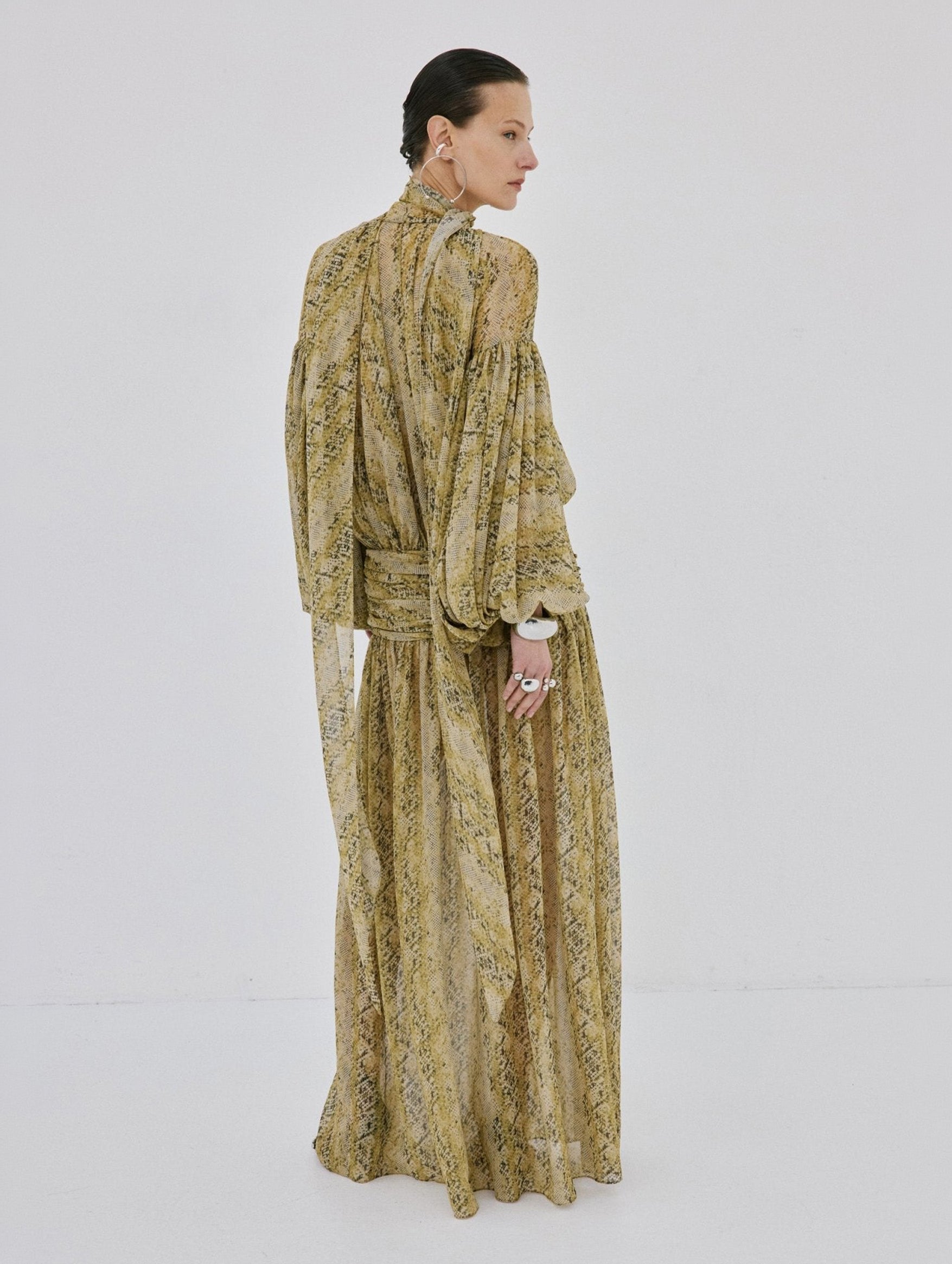Solana Maxi Dress in Serpiente Yellow