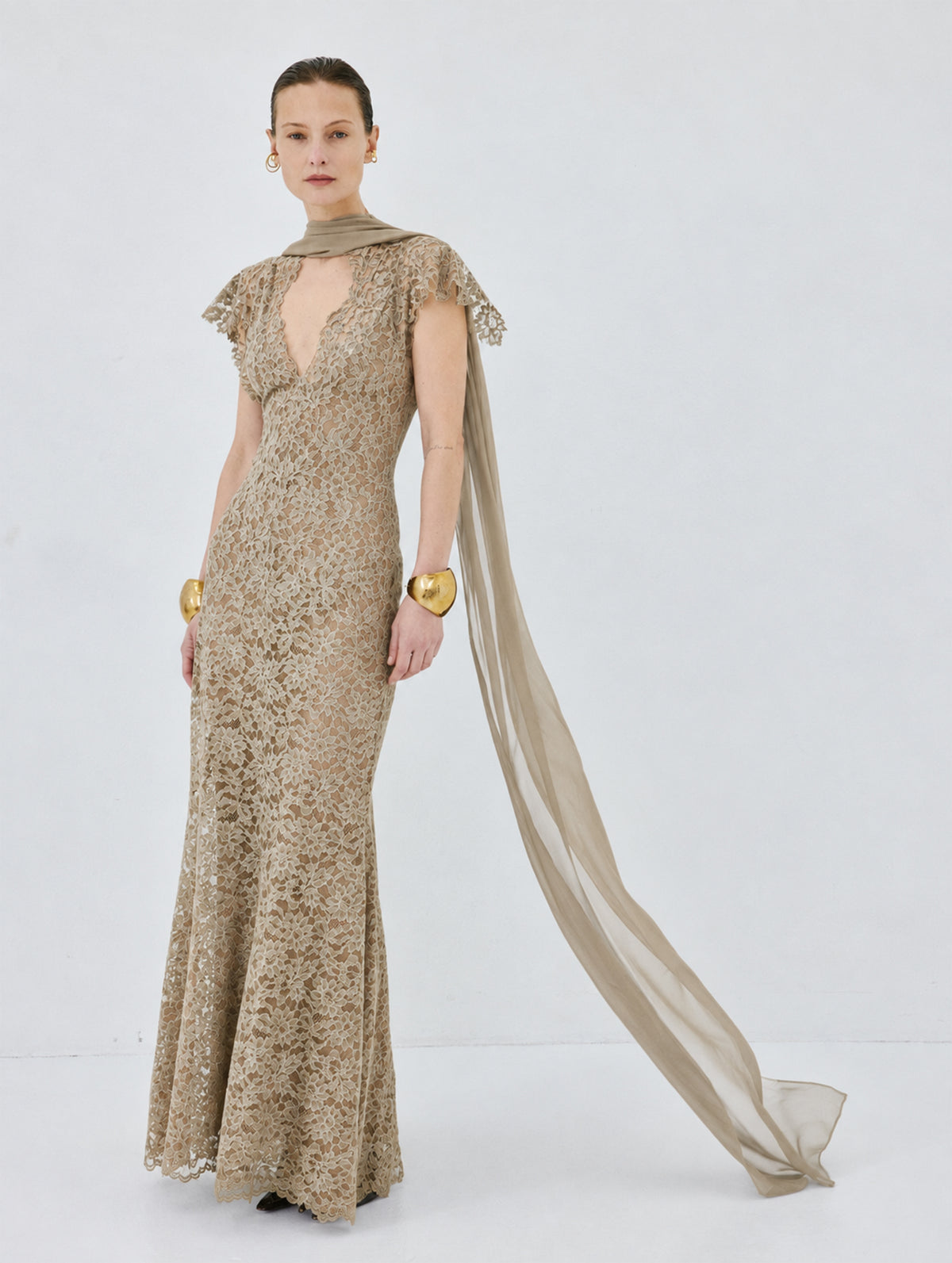 Solina Maxi Dress in Truffle Brown