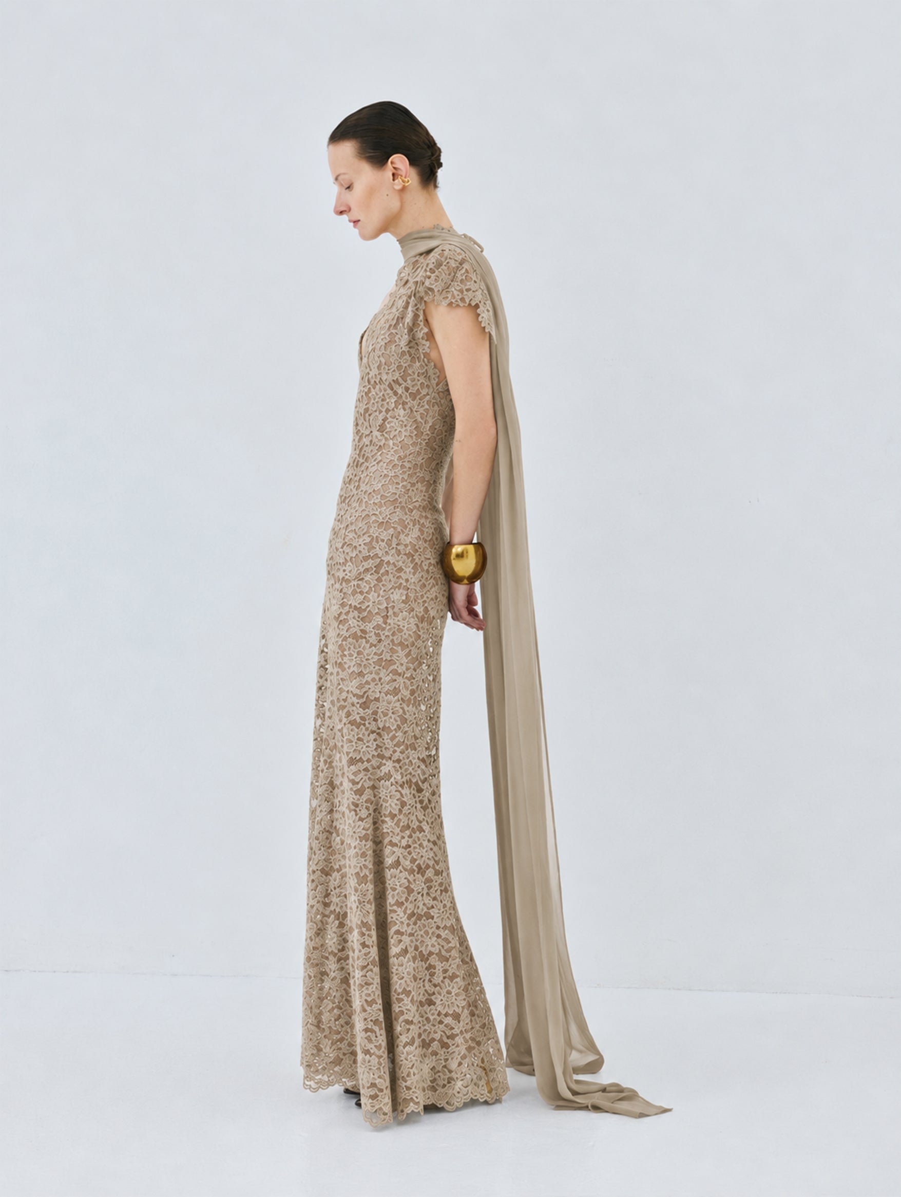 Solina Maxi Dress in Truffle Brown