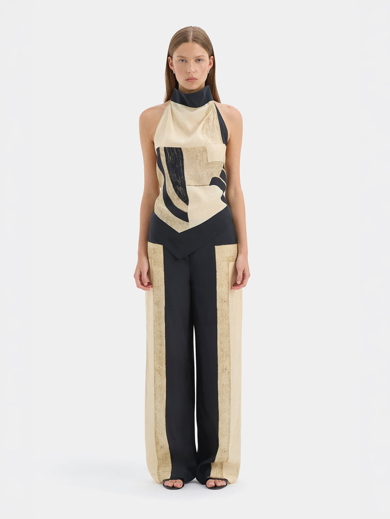 Sona Halter Tie Top in Geo Scape