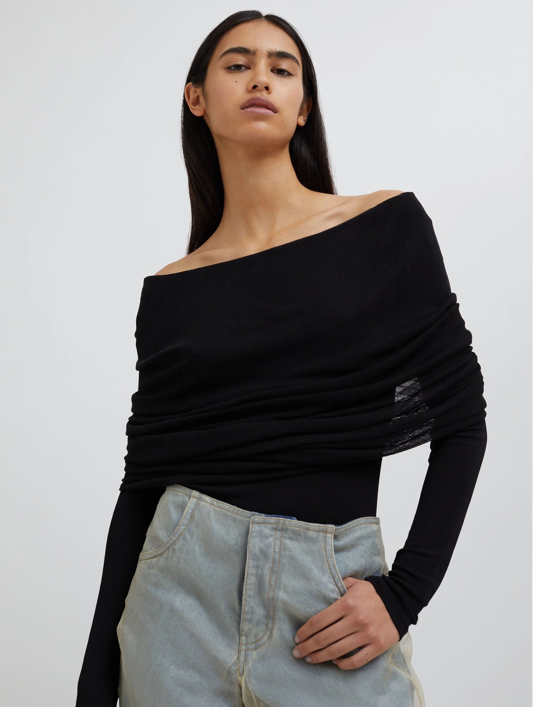 Sonora Veiled Top in Black