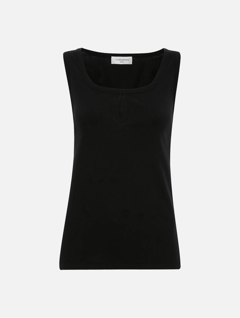 Split Tank Top in Black