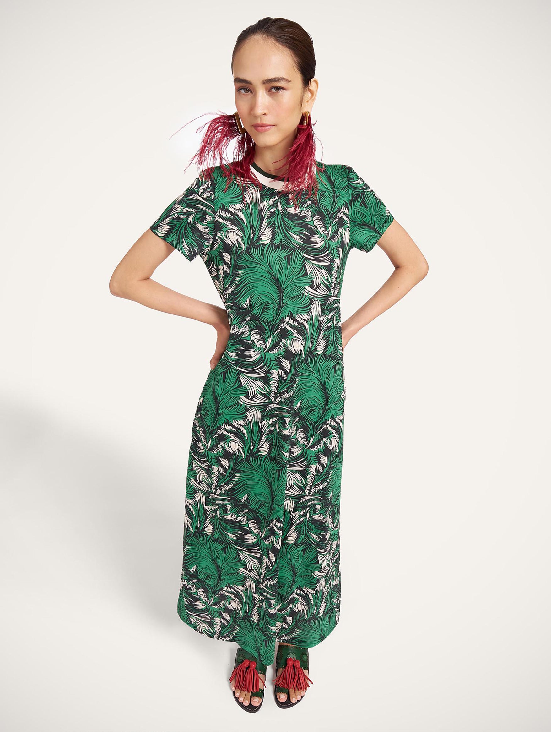 Sporty Swing Dress in Quill Green