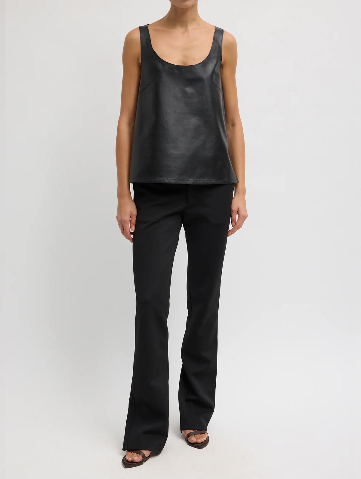 Spring Bonded Twill Elfie Regular Trouser in Black