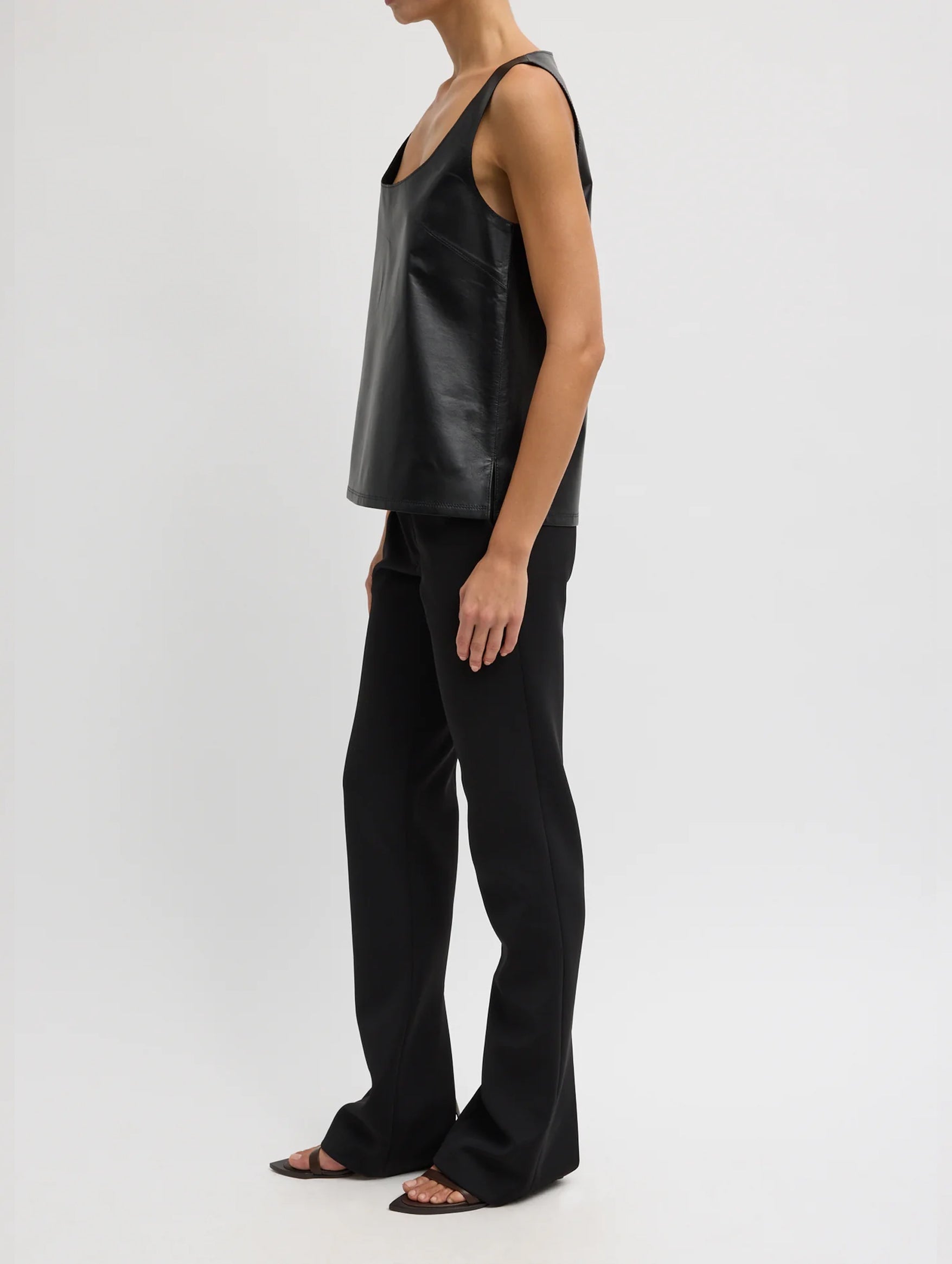 Spring Bonded Twill Elfie Regular Trouser in Black