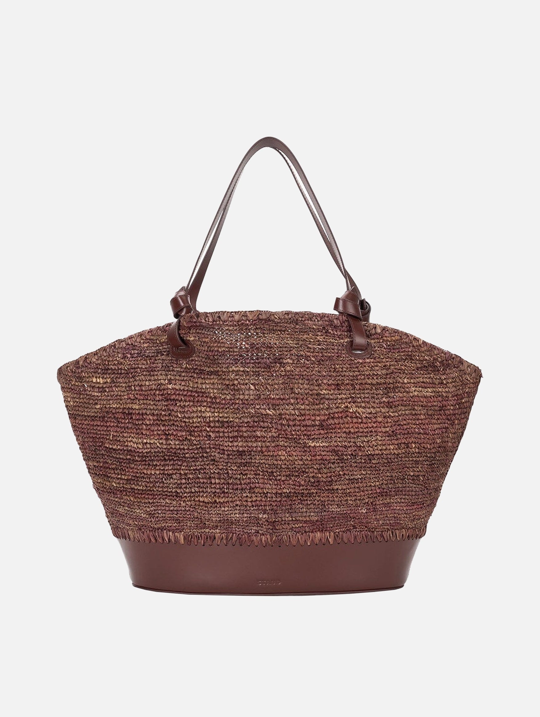 Squillo Raffia Tote in Mahogany