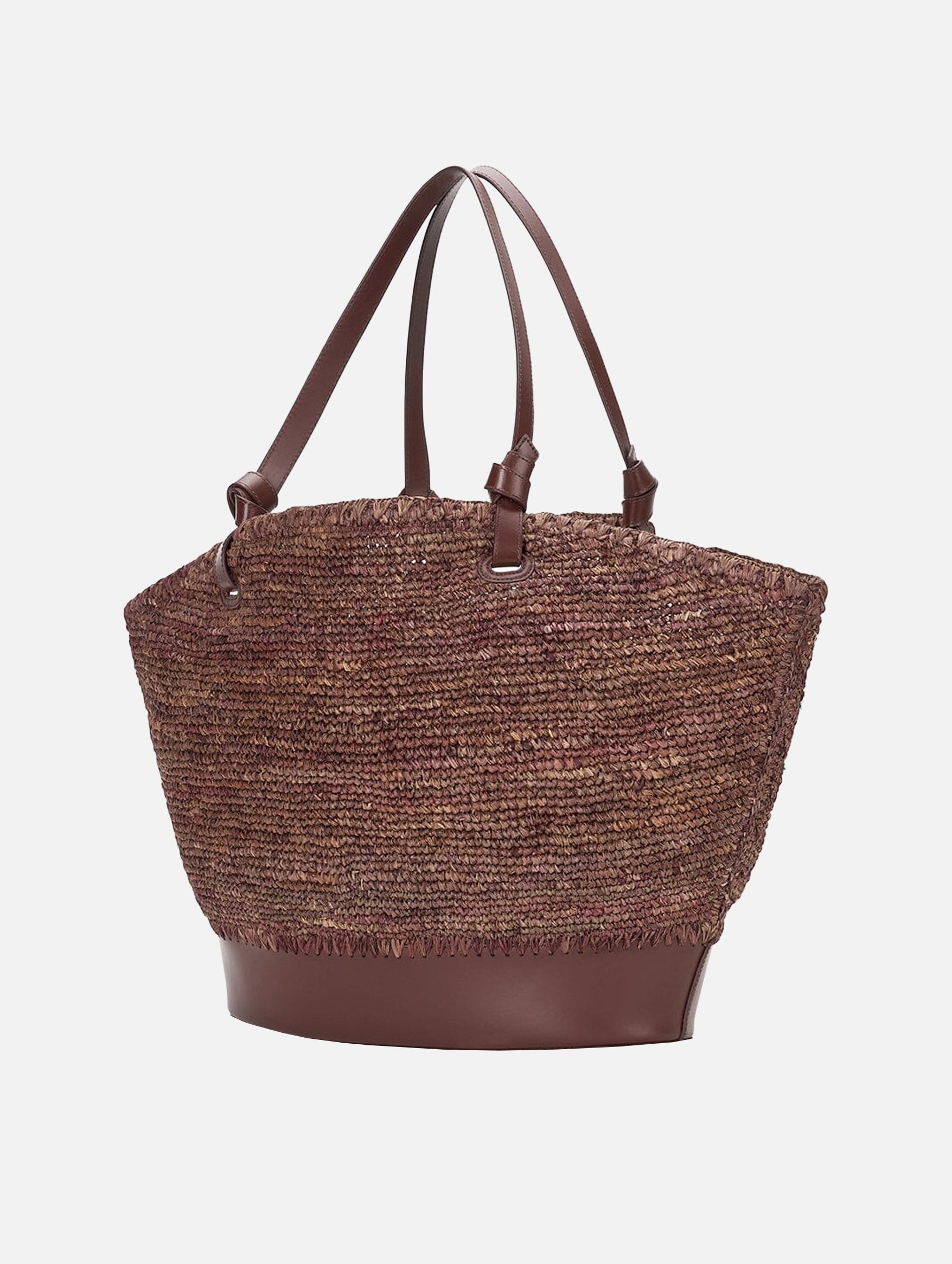 Squillo Raffia Tote in Mahogany