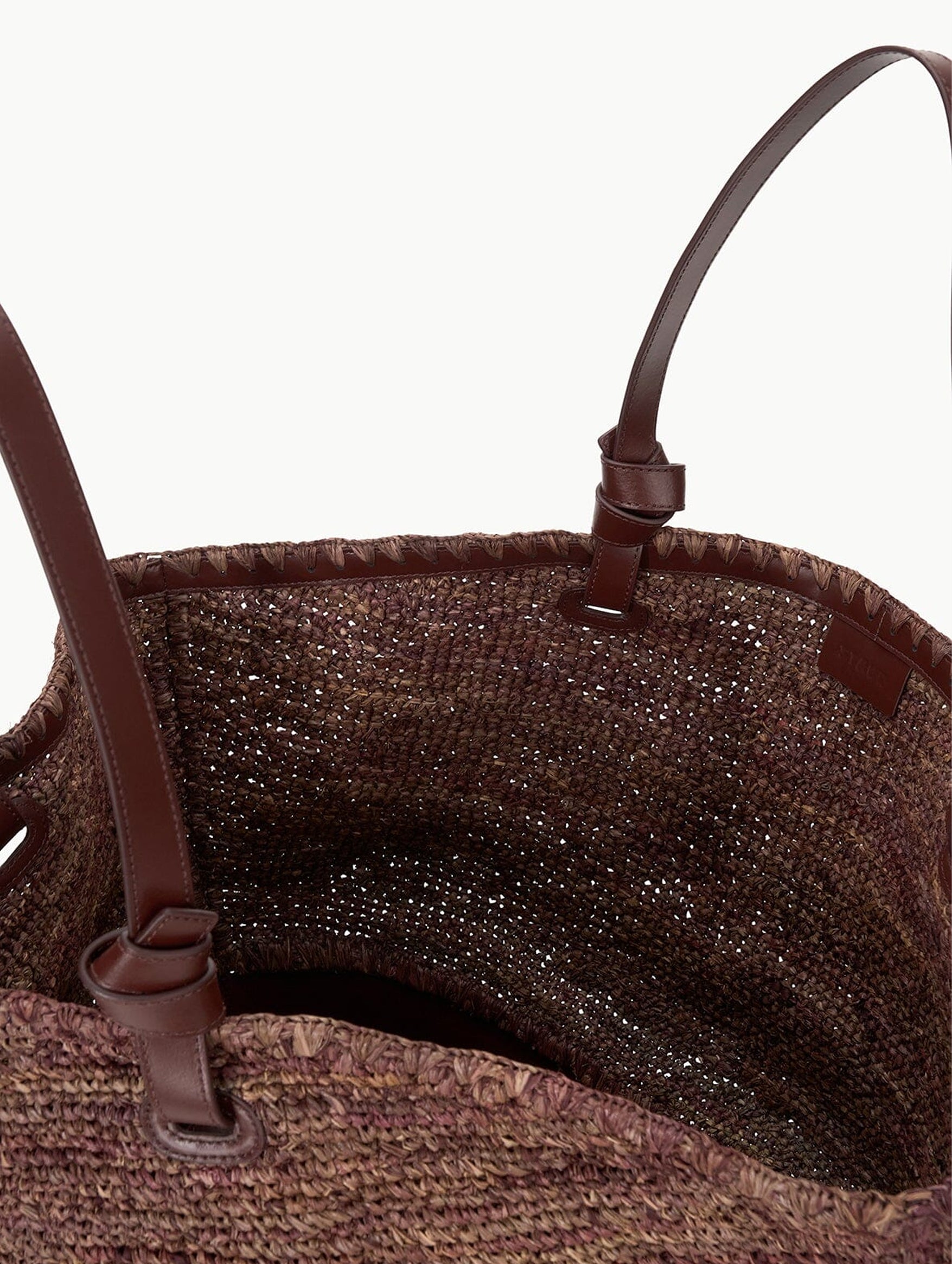 Squillo Raffia Tote in Mahogany