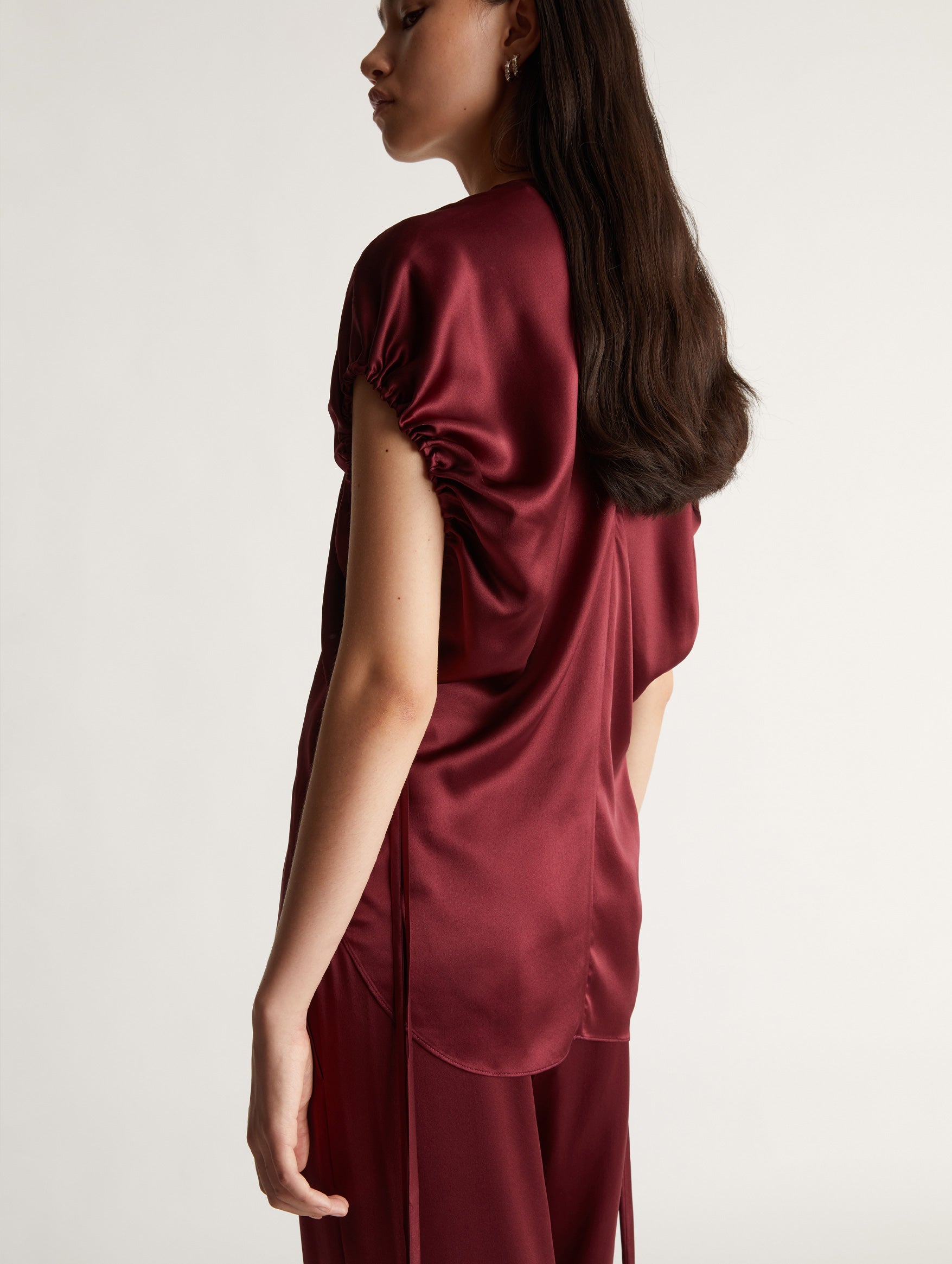 Stella Silk Blouse in Rouge