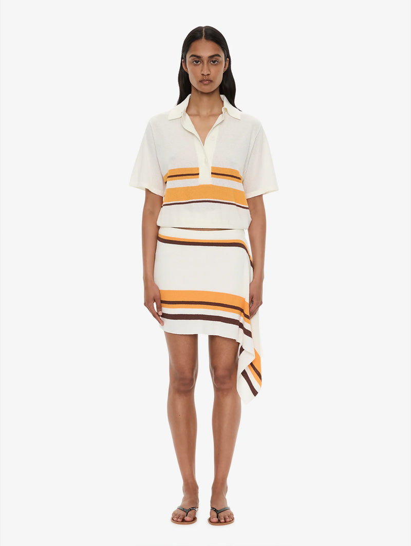 Stripe Knit Clean Polo in Solaris Stripe