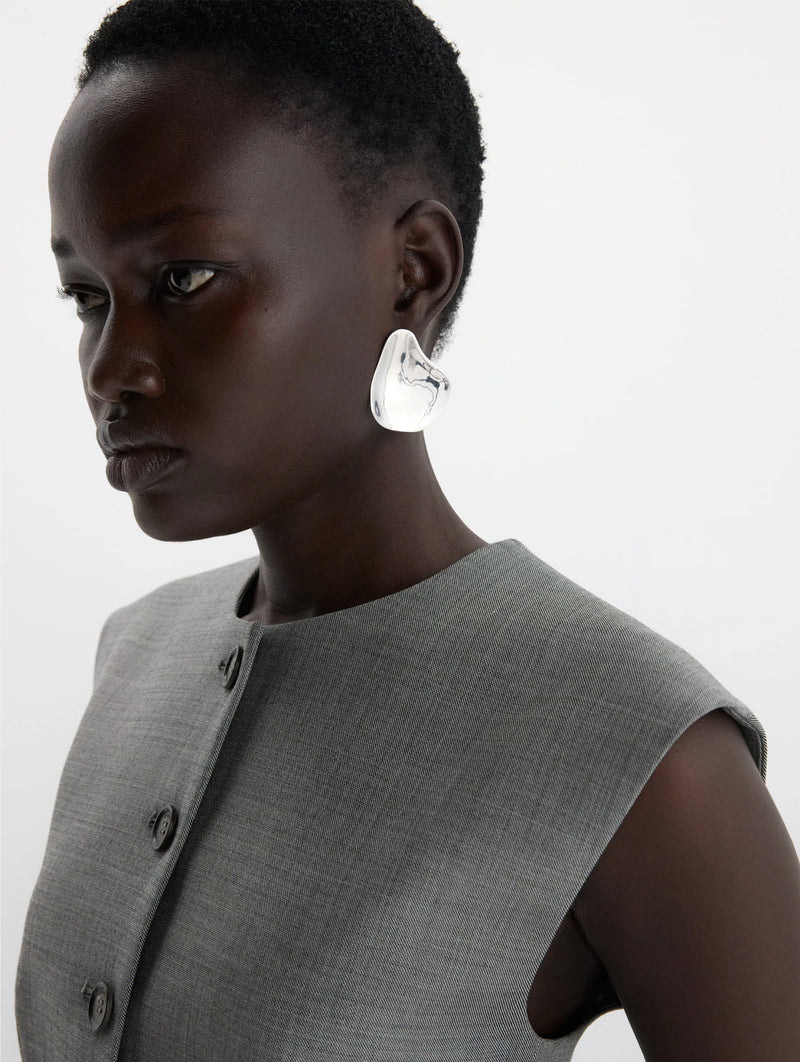 Stud Earrings in Rhodium Silver