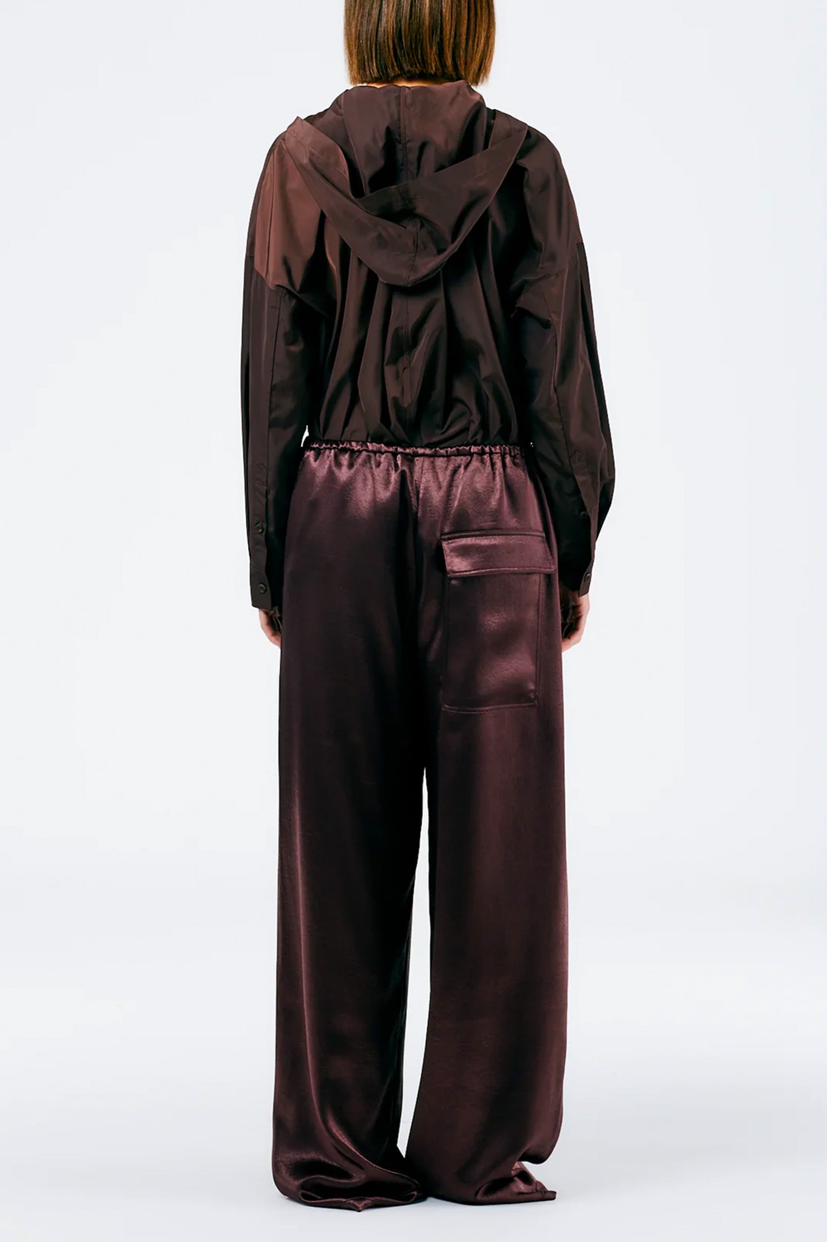 Summer Satin Pant in Dark Brown