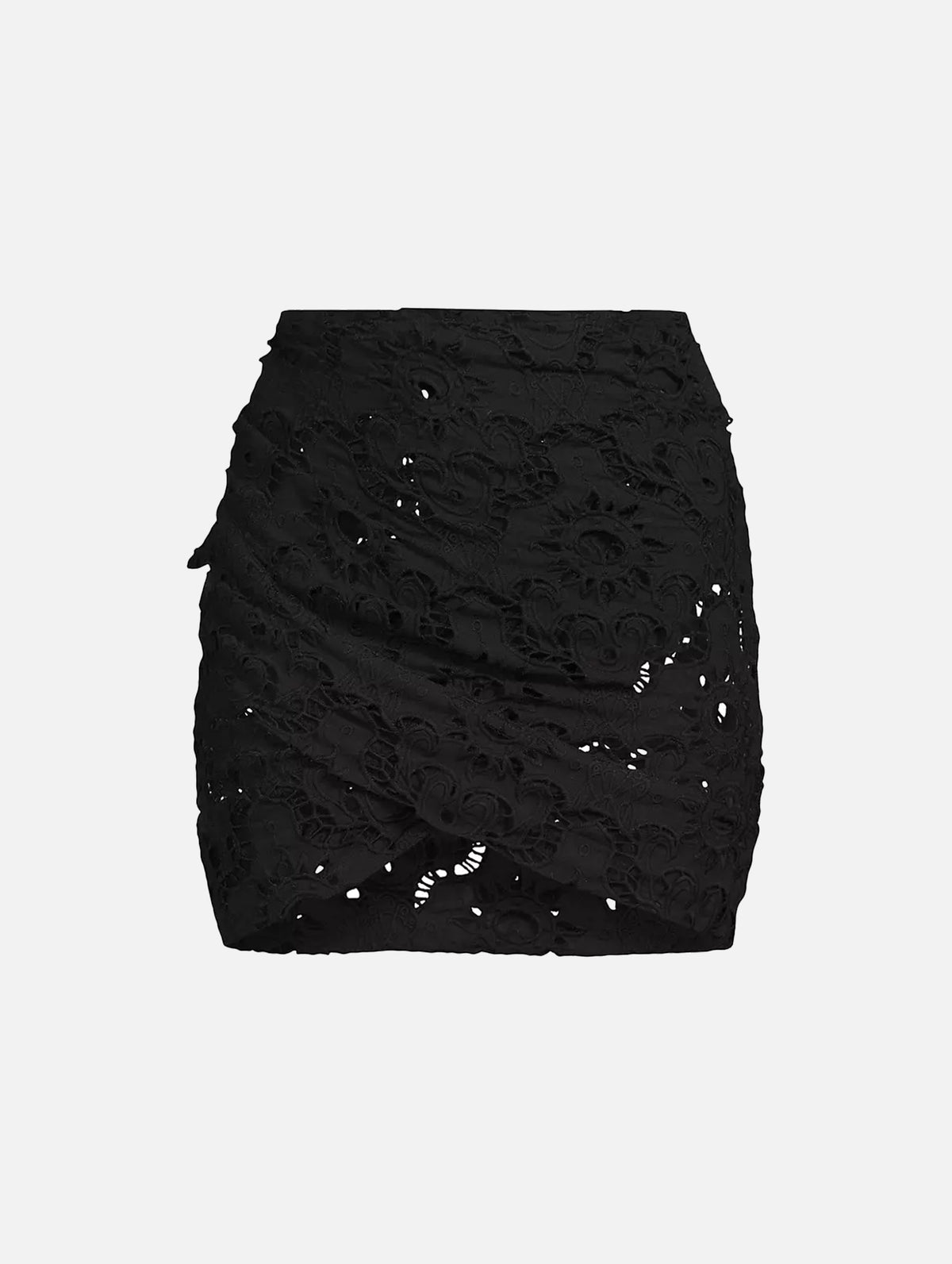 Sun Eyelet Mini Skirt in Black