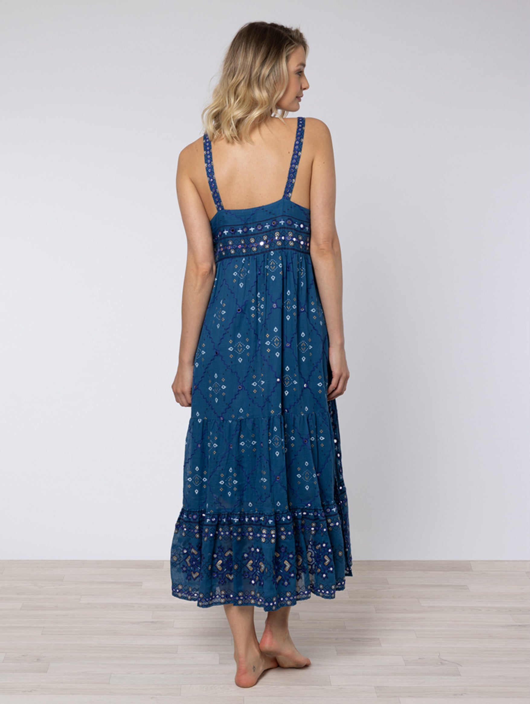 Swing Dress in Mosaic Peacock Print