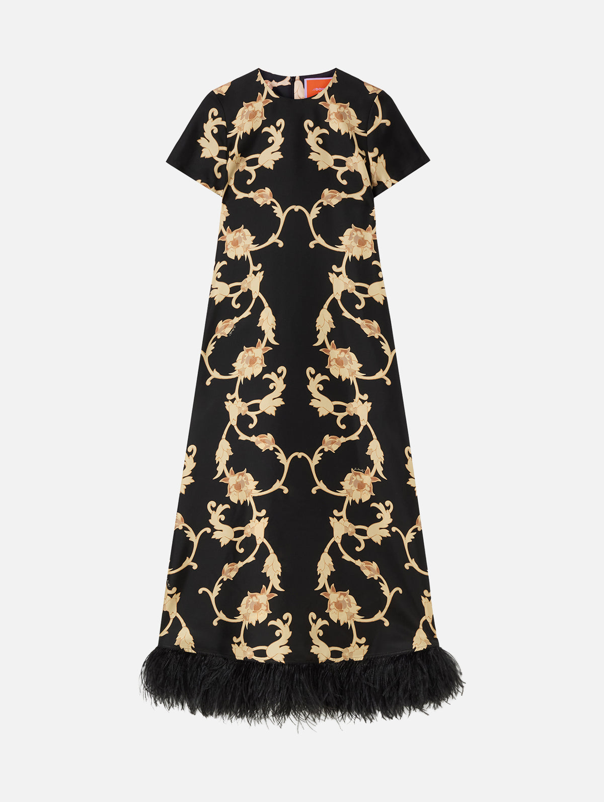 Swing Dress With Feathers in Buttercup