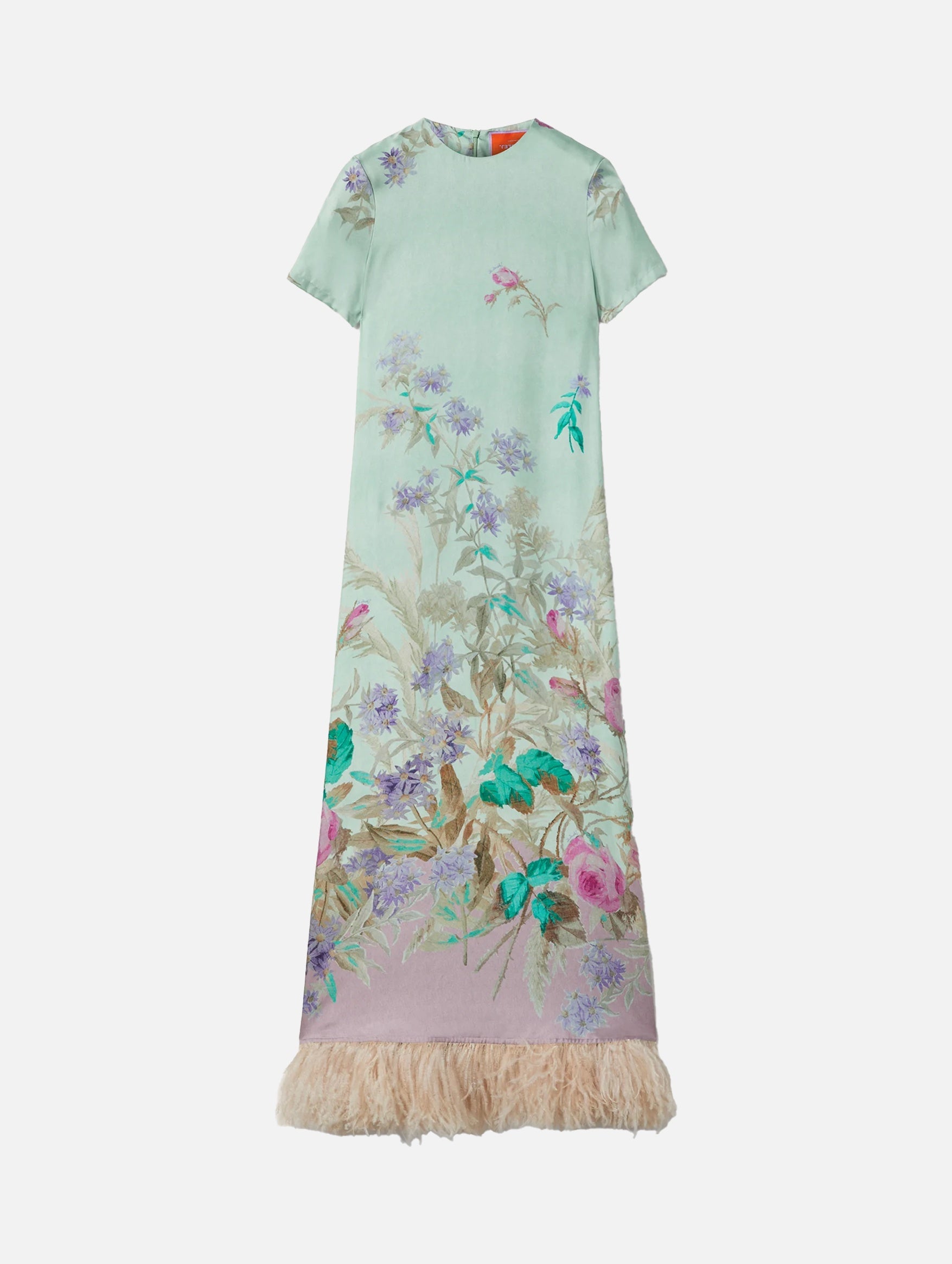 Swing Dress with Feathers In Mint Heath Placée