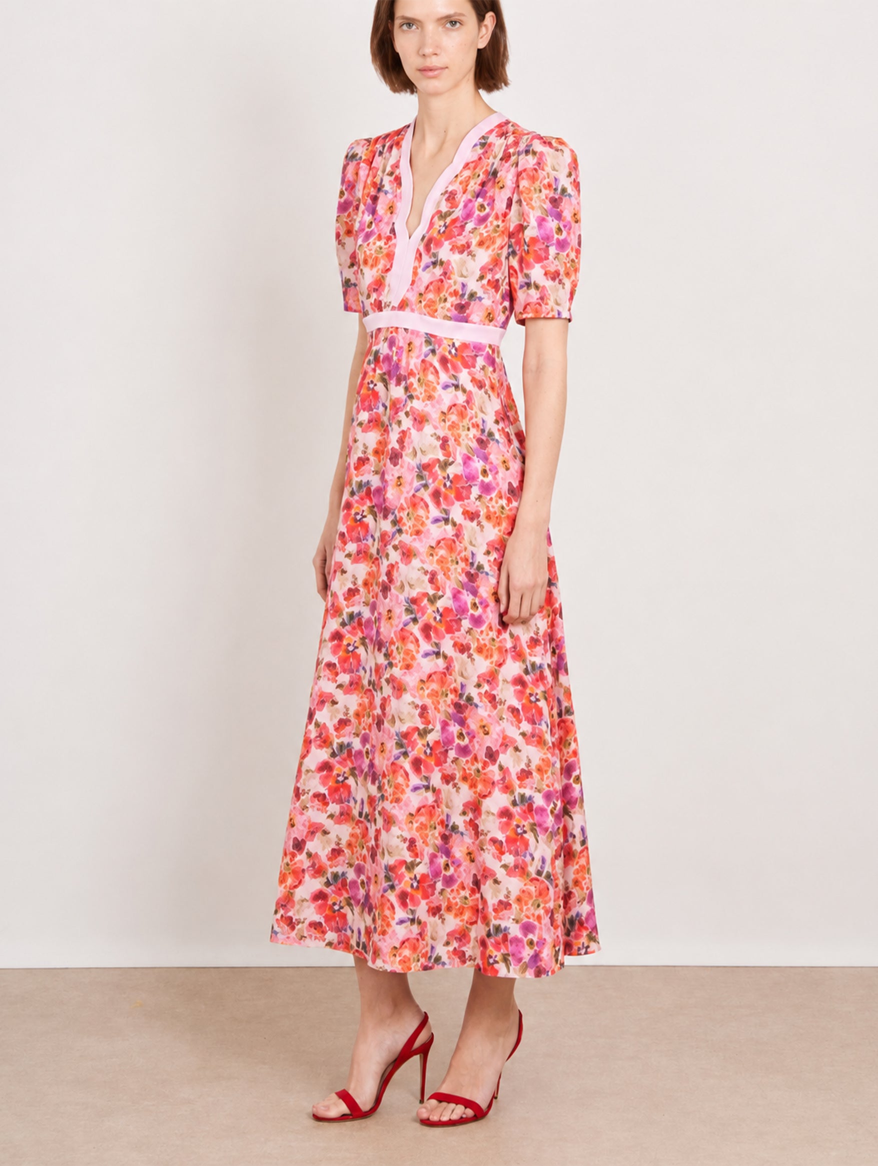 Tabitha-C Dress in Kinjaro Garden Pink