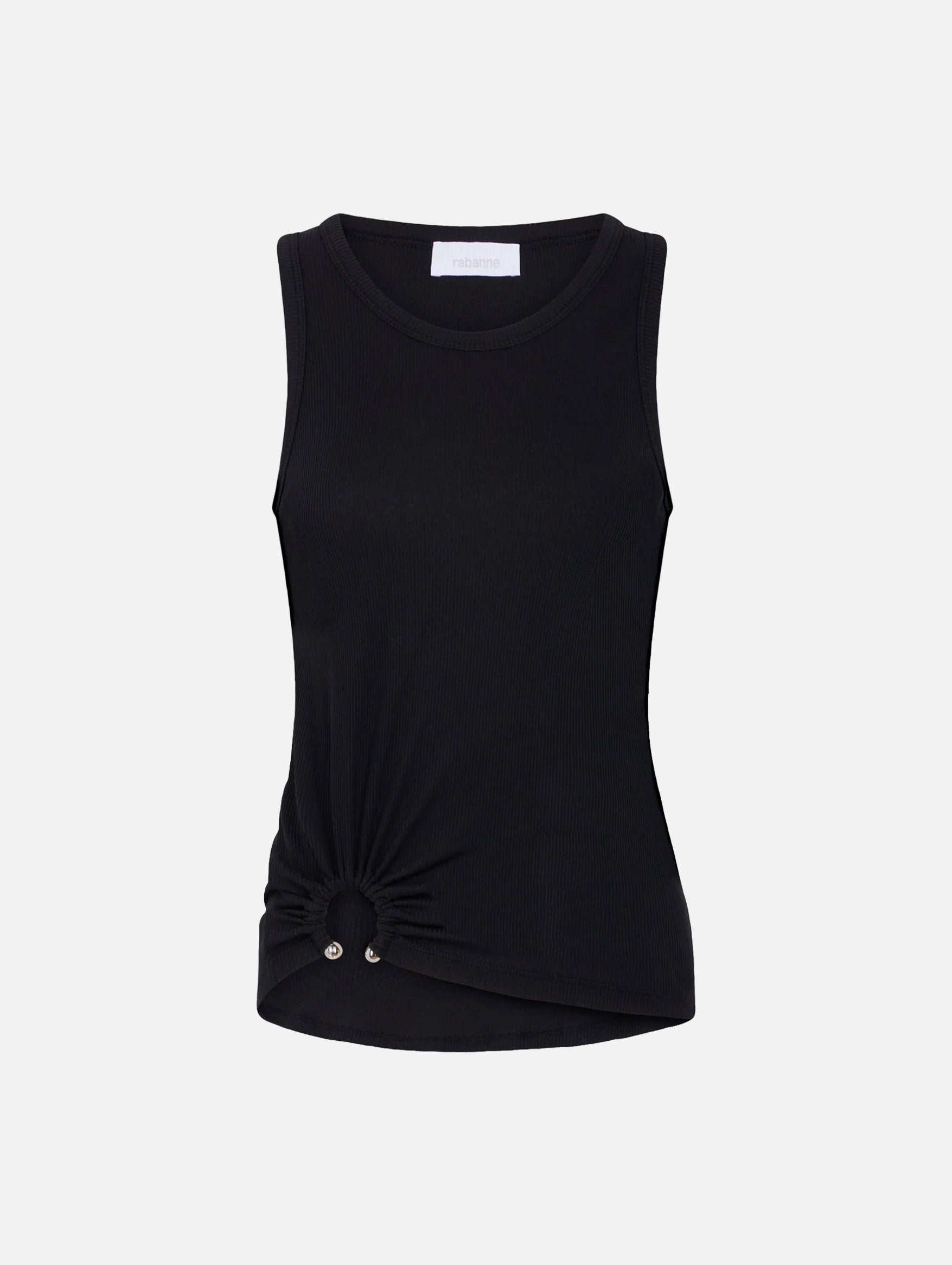 Pierced Tank Top in Black