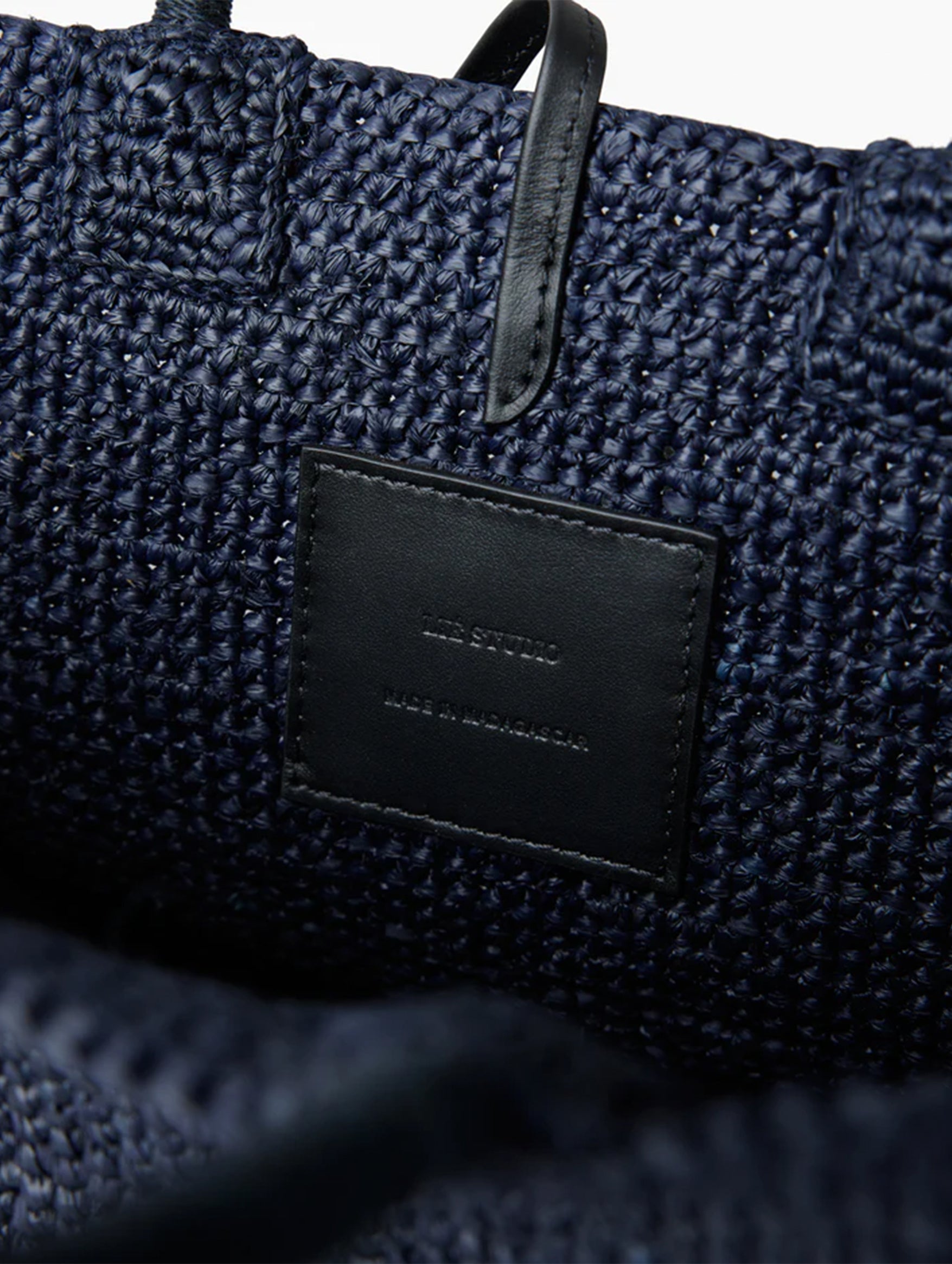 The Charlotte Raffia Bag Small in Navy