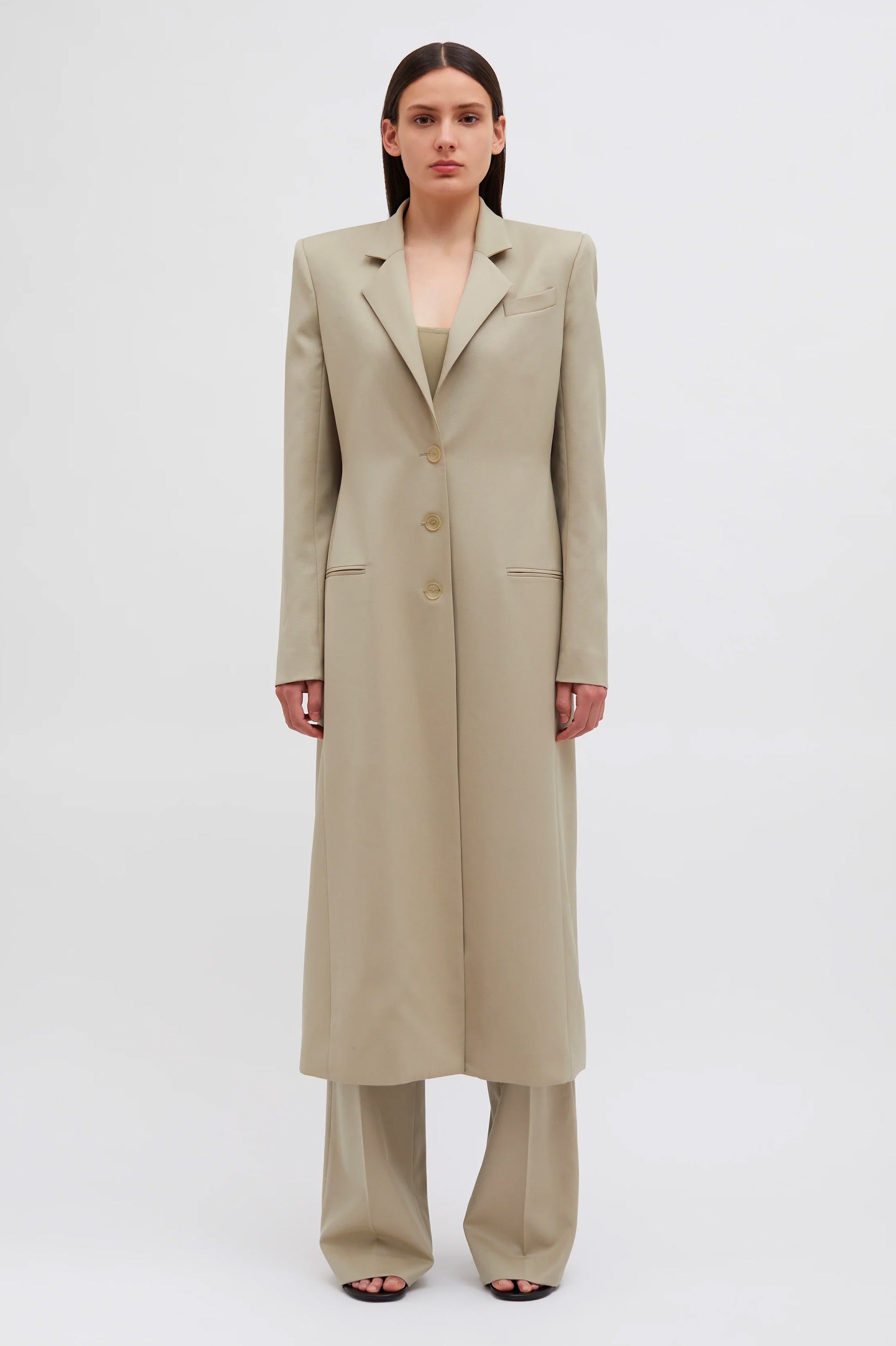 Talus Tailored Coat in Taupe