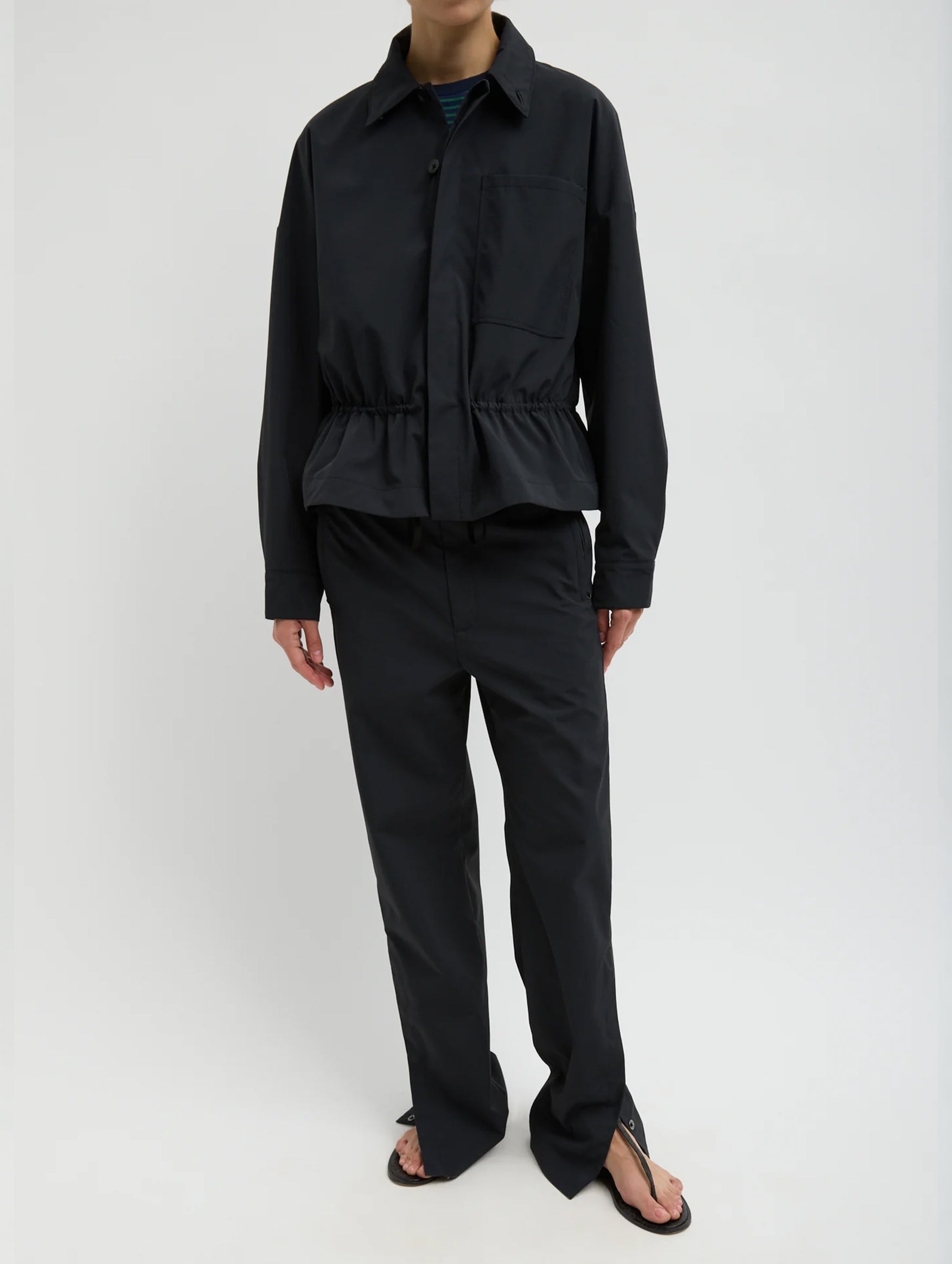 Tech Suiting Anorak Bomber in Black