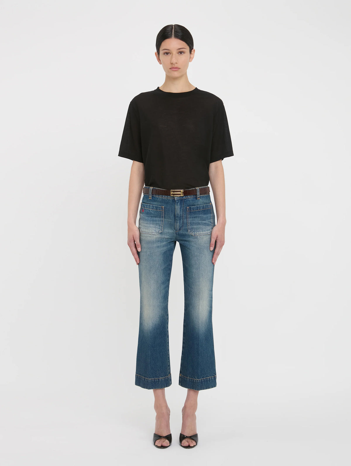 Classic Cotton Crepe T-Shirt In Black