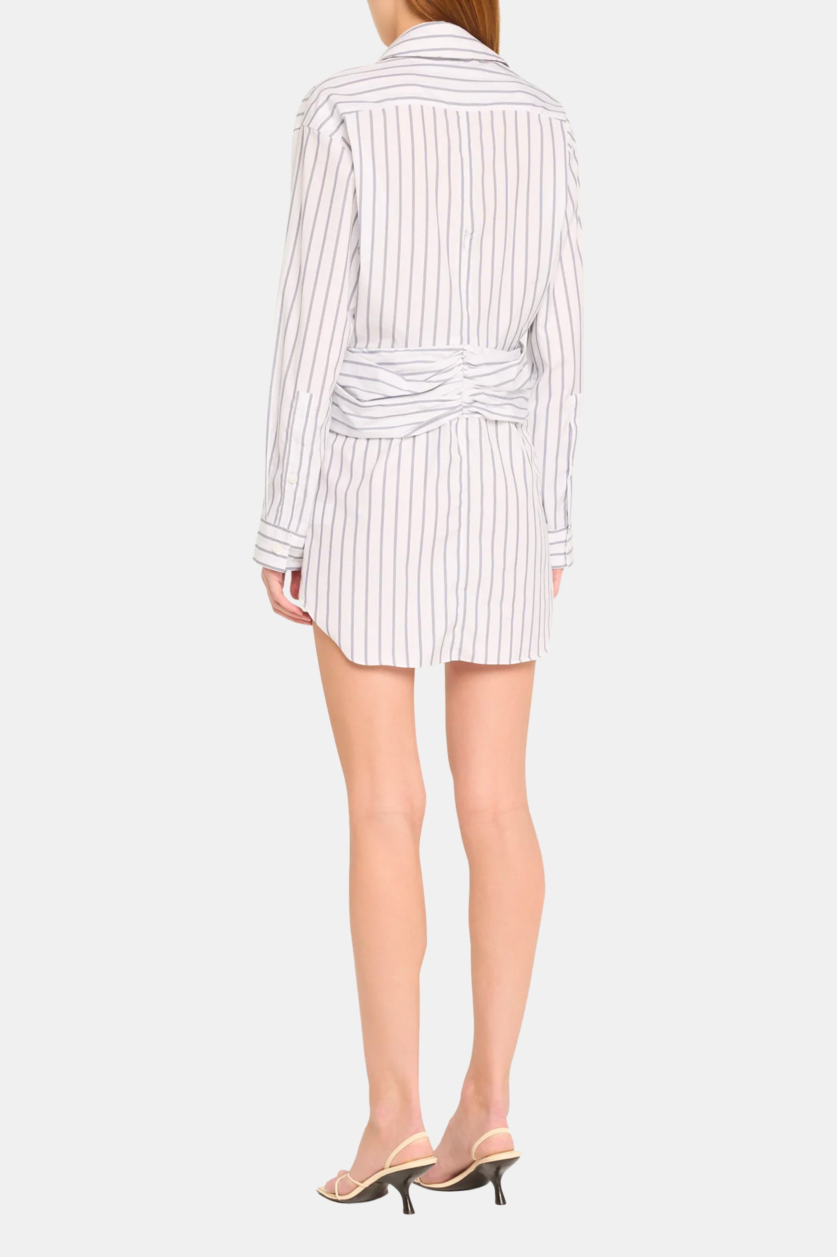 Tempest Twist Shirt Dress in Pinstripe Ink