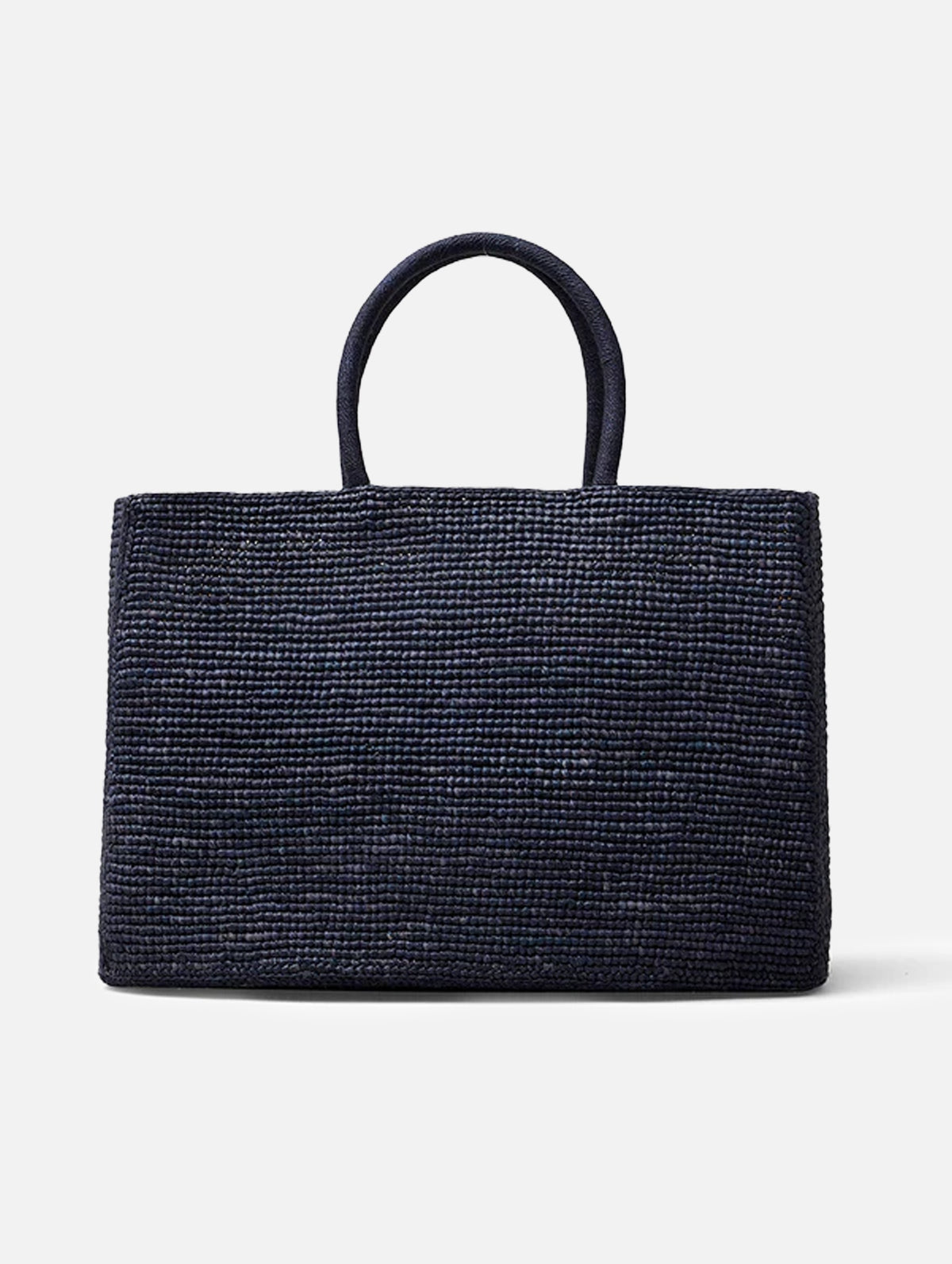 The Charlotte Raffia Bag Large in Navy