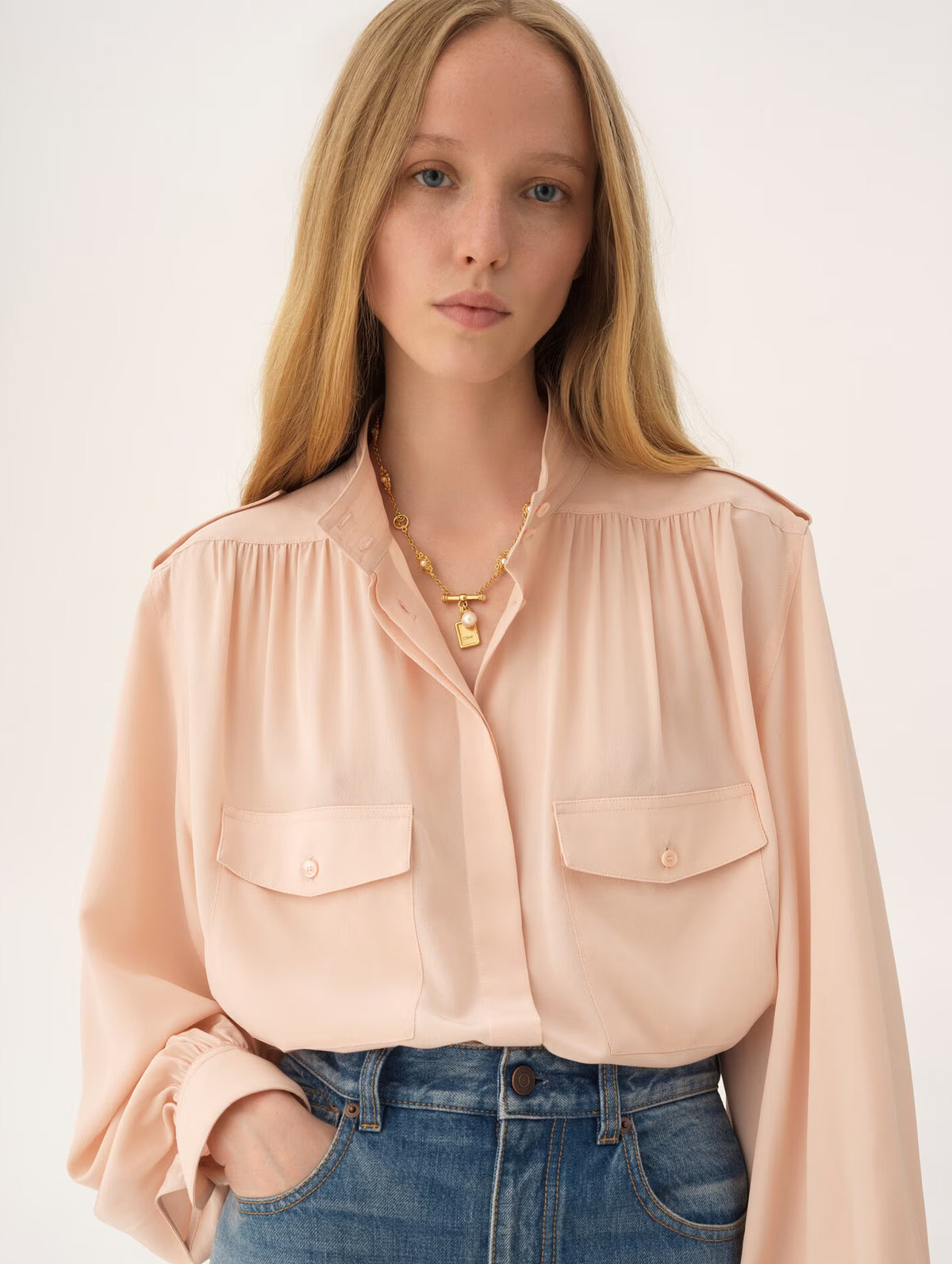 The Chloé Heirloom Necklace in Gold and Pearl