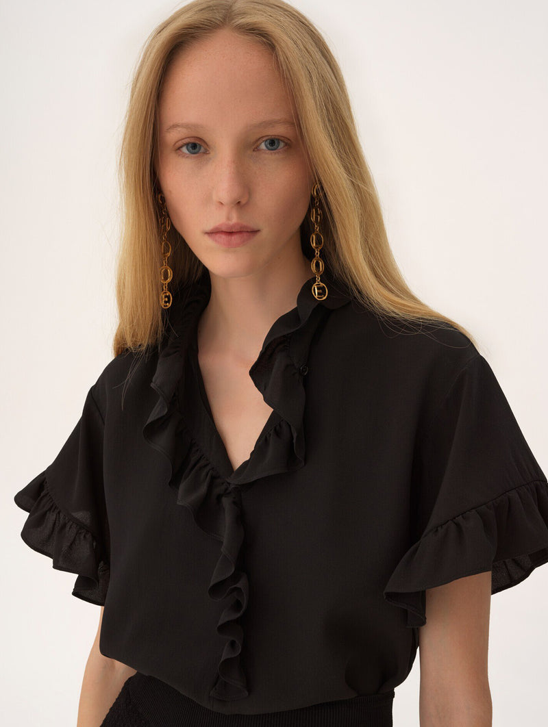 The Chloé Script Earrings in Vintage Gold