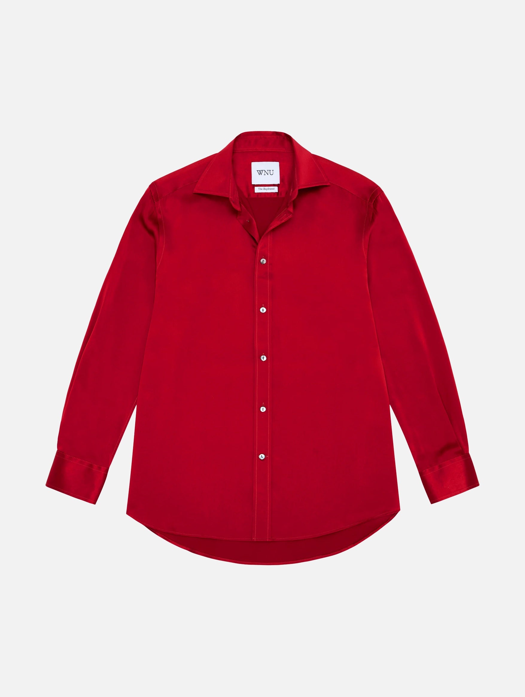 The Boyfriend Silk Shirt in Garnet
