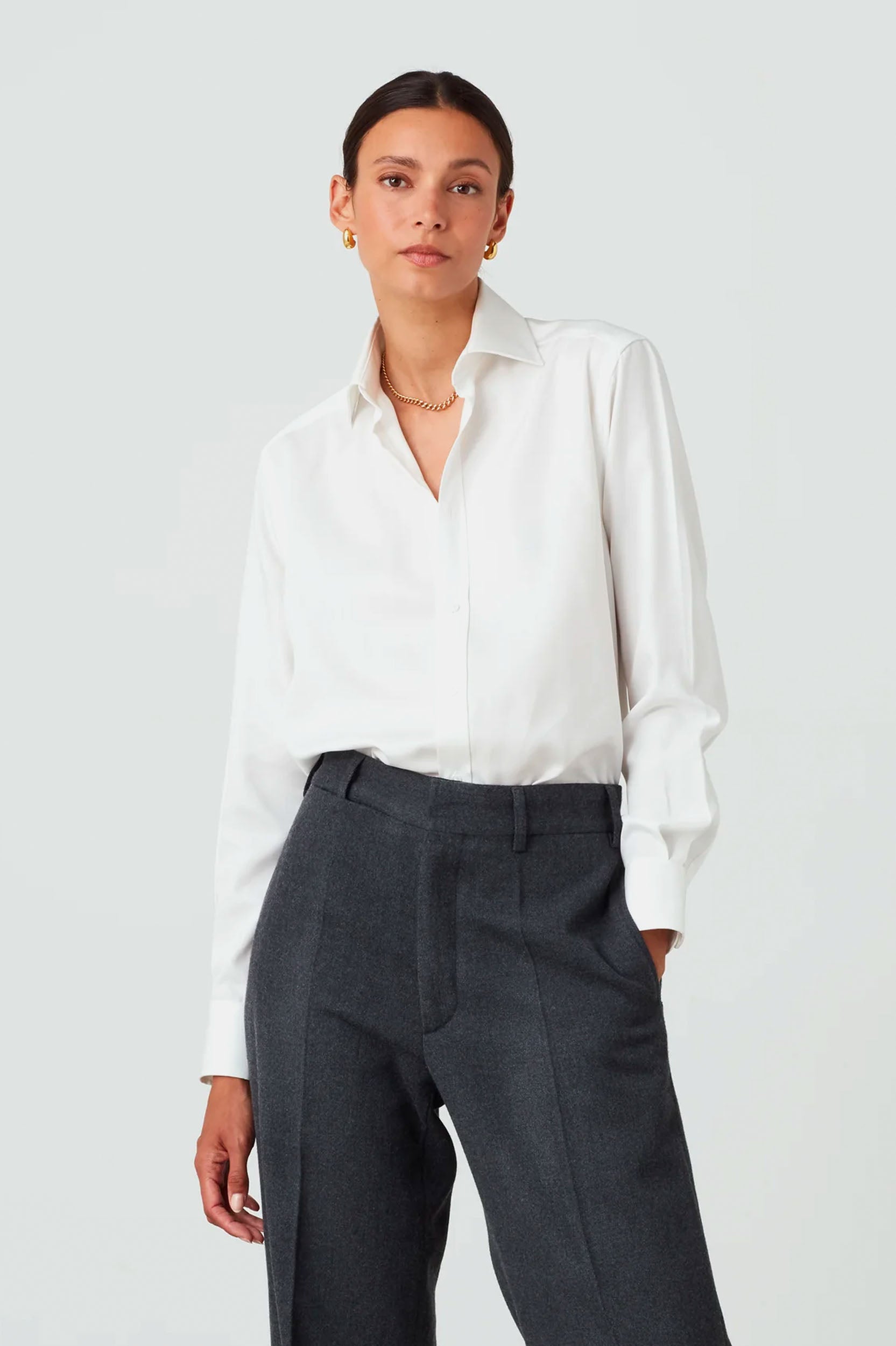 The Boyfriend Tencel Shirt in White