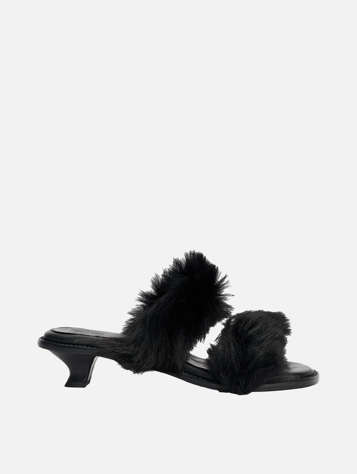 Tianna Shearling Sandals in Black