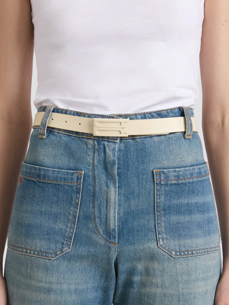 Regular Frame Tonal Belt in Ivory