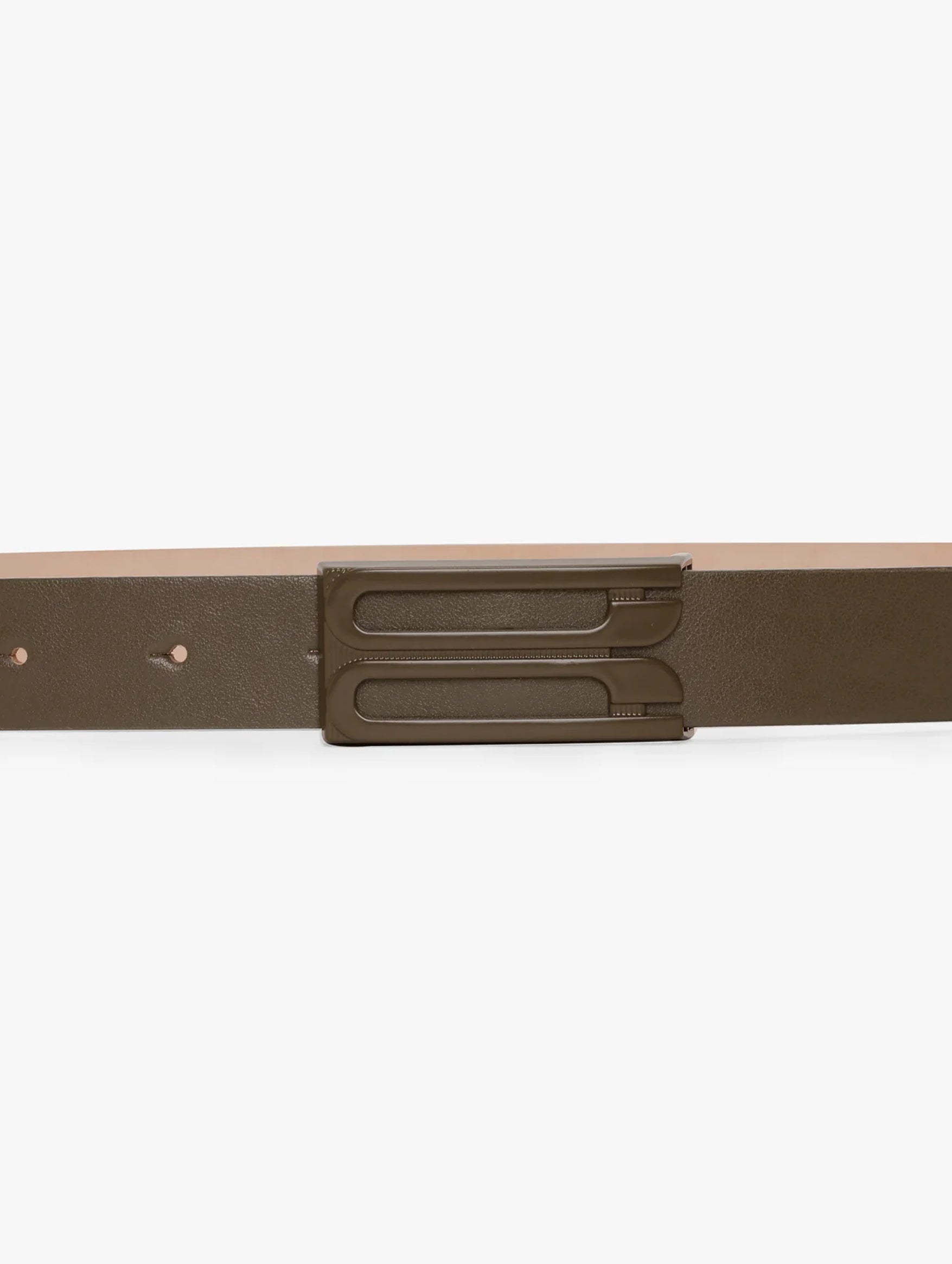 Regular Frame Tonal Belt in Khaki