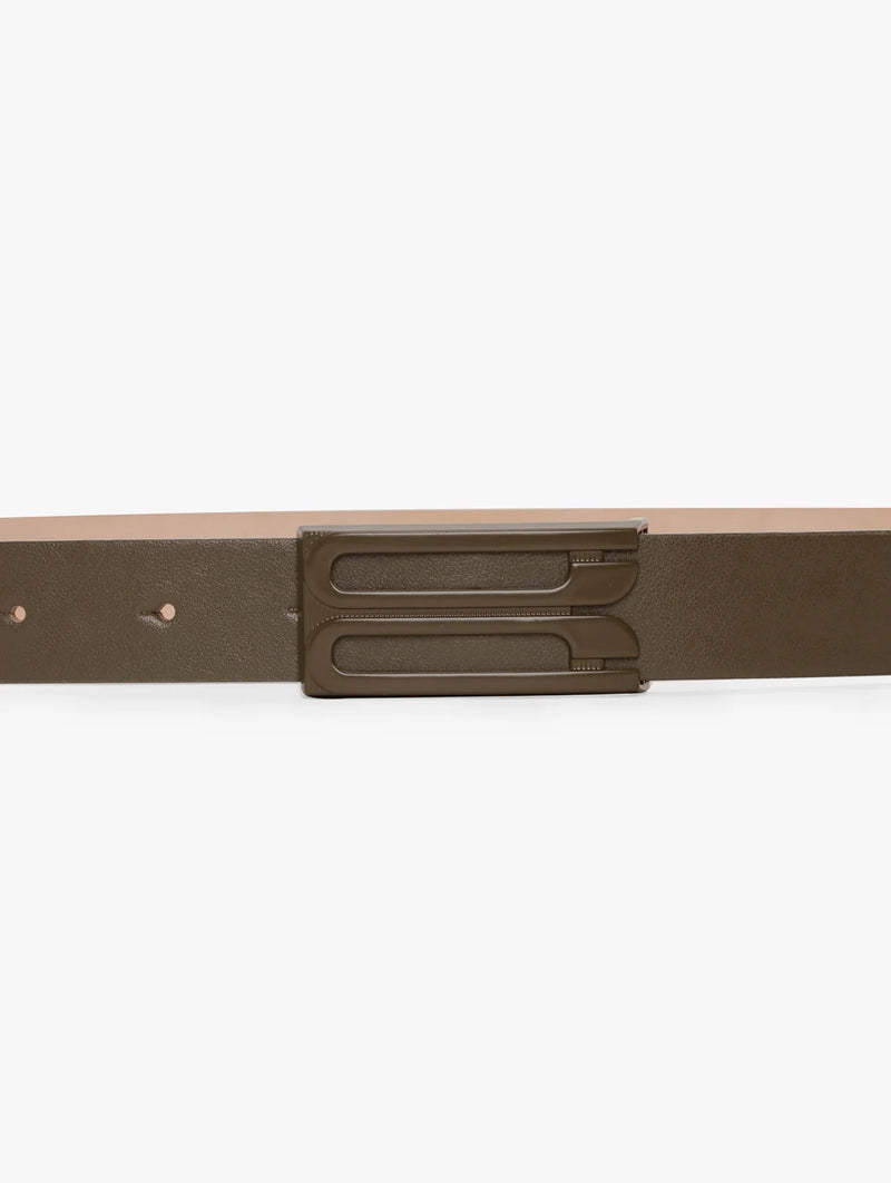 Regular Frame Tonal Belt in Khaki