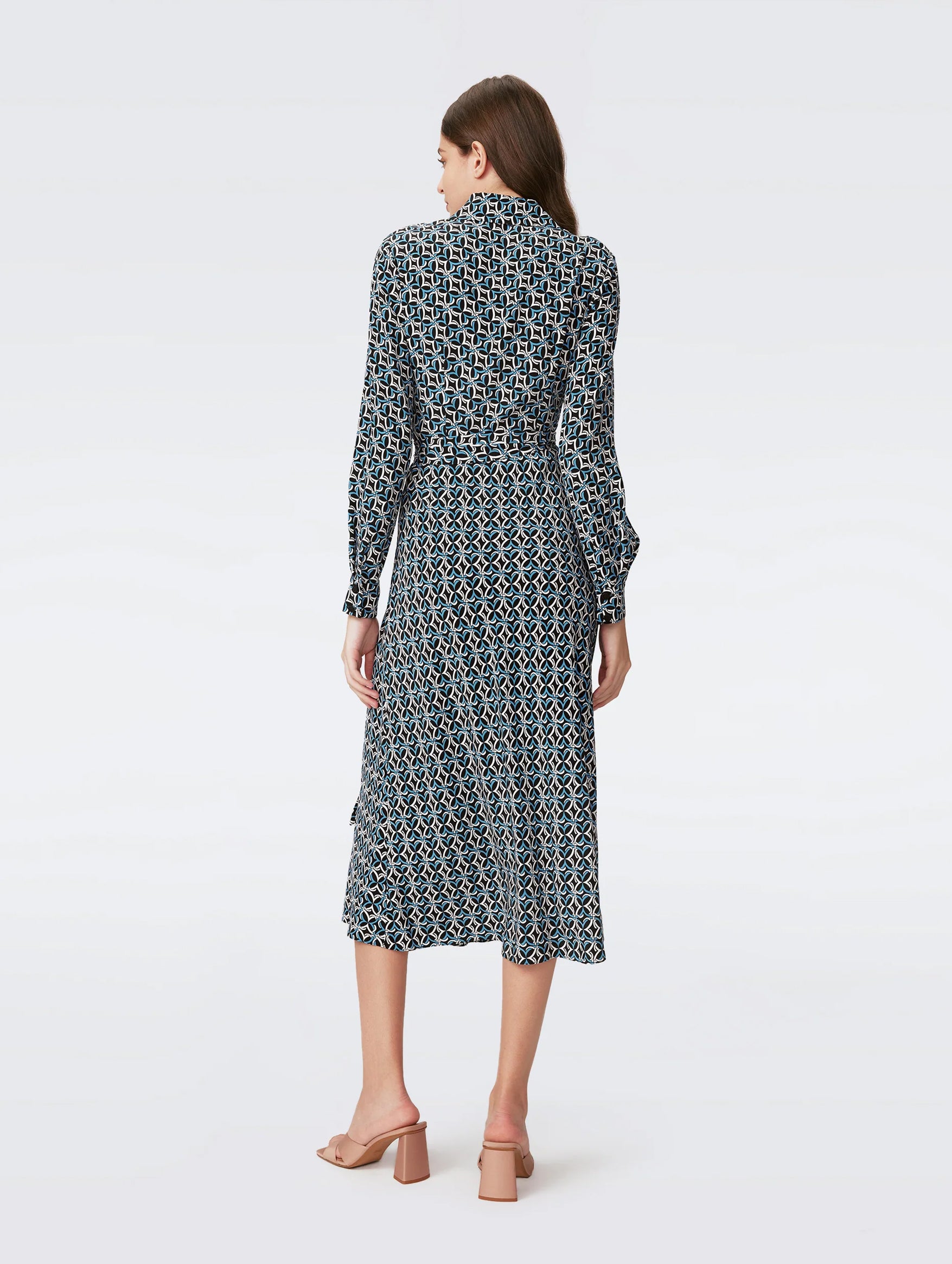 Tori Wrap Dress in Gig Tile Blue