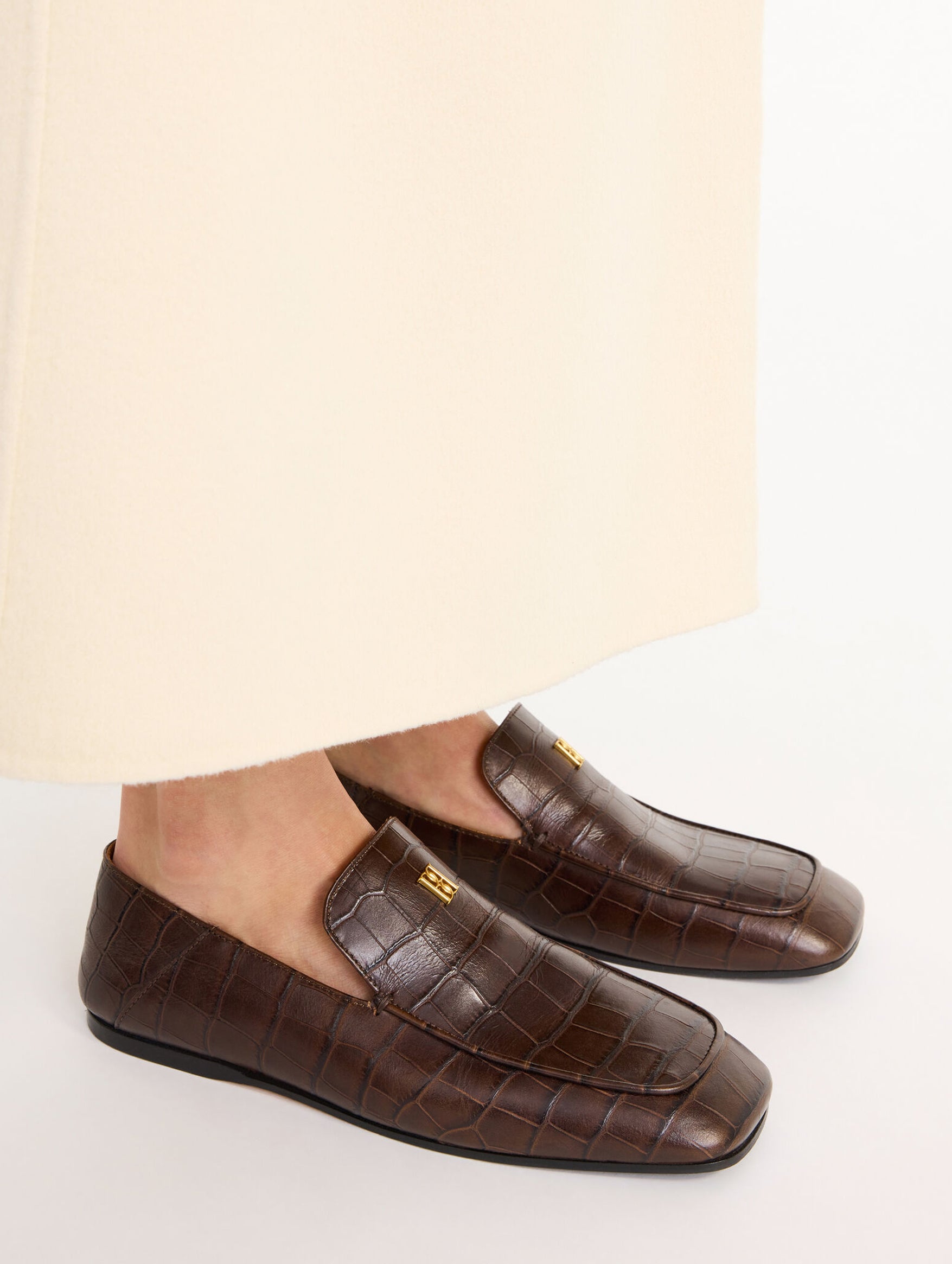 Tresina Leather Loafers in Bison