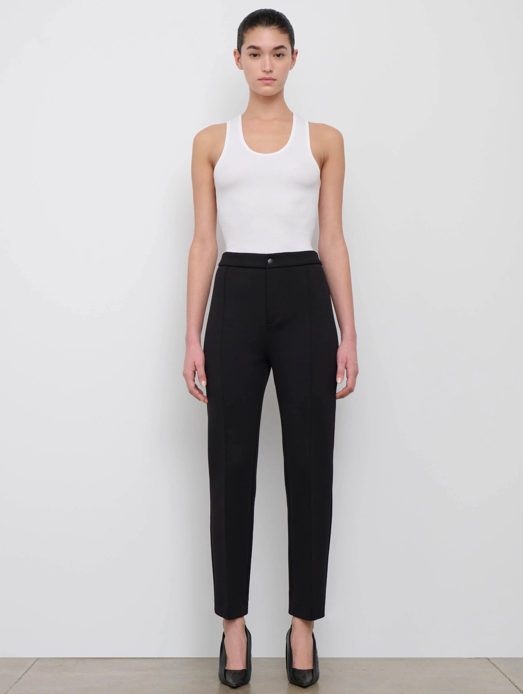 Bonded Slim Trouser in Black