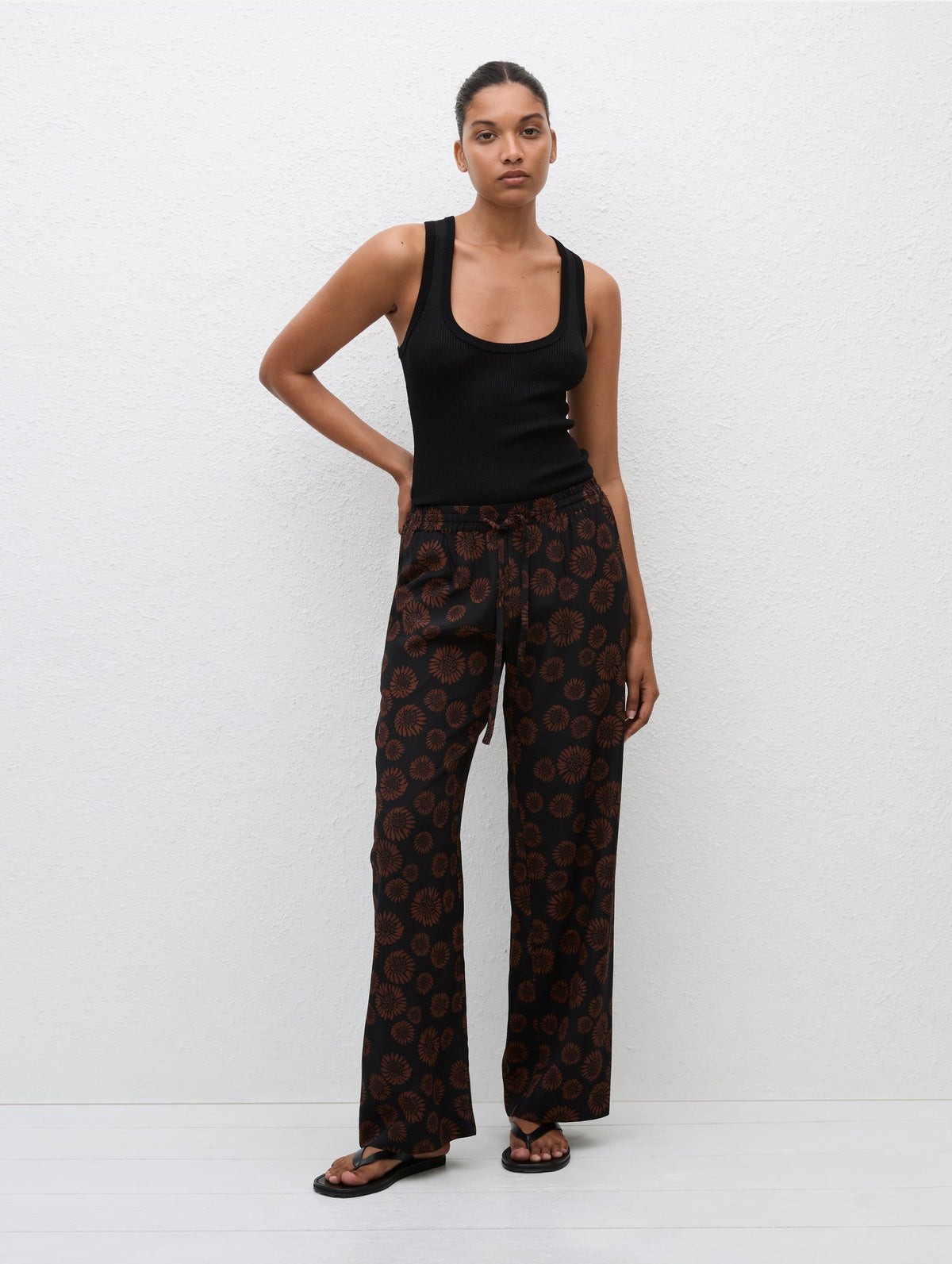 Drawstring trouser in Panama