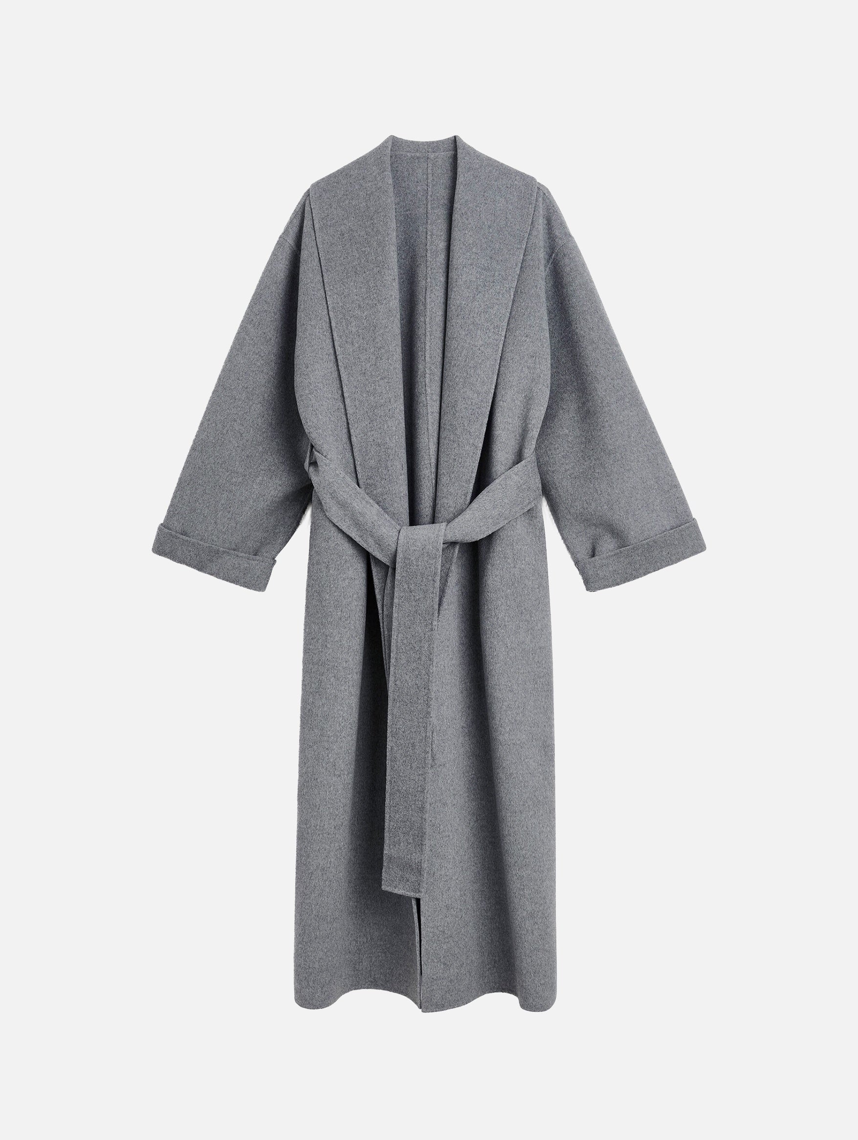 Trullem Wool Coat in Grey Melange