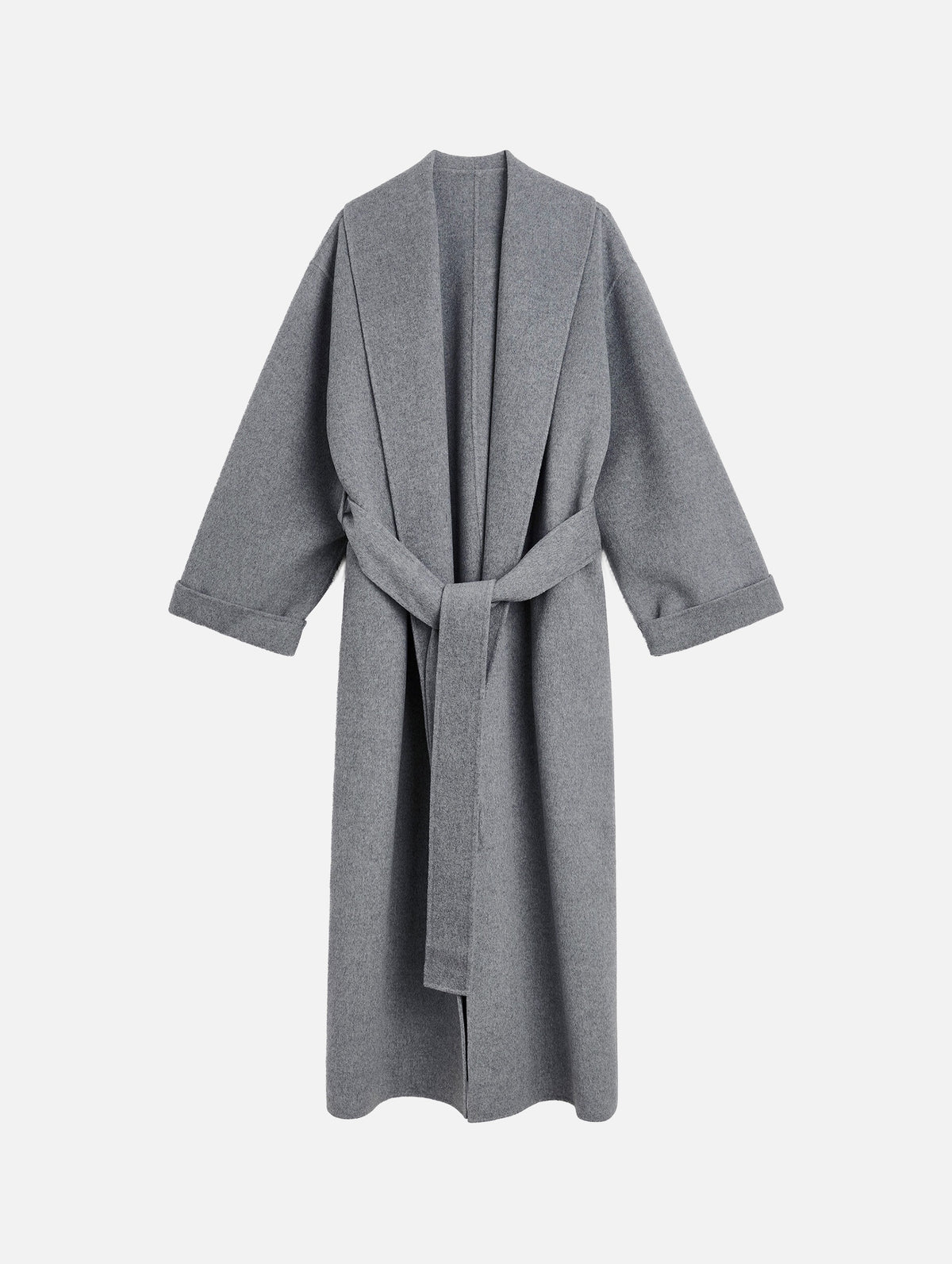Trullem Wool Coat in Grey Melange