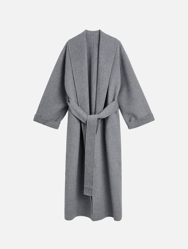 Trullem Wool Coat in Grey Melange