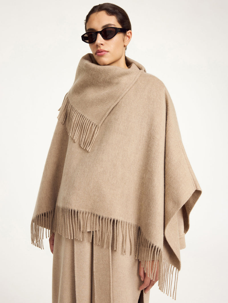 Turtma Wool Poncho in Grey