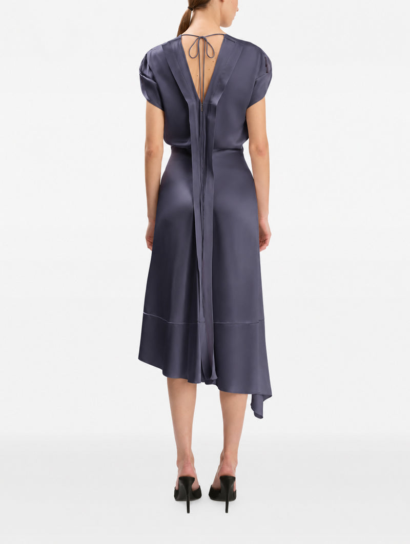 Twist Shoulder Dress in Eclipse