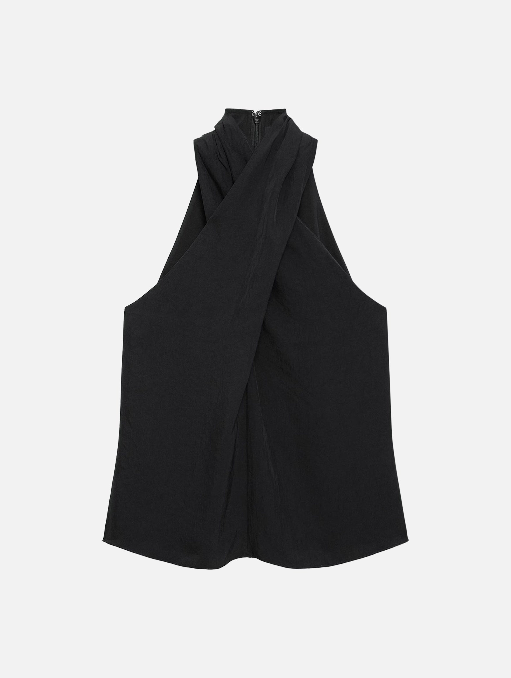 Twisted Halter Top in Black