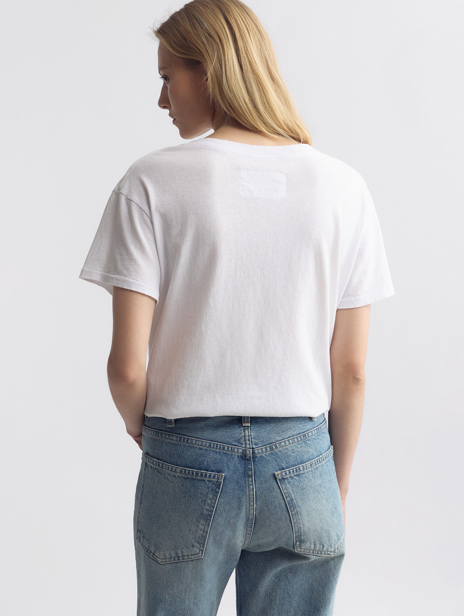 Printed Brady Tee in White Red Print