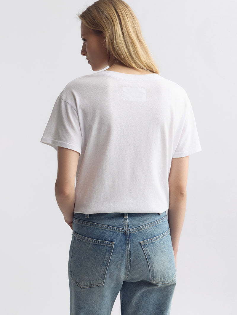 Printed Brady Tee in White Red Print