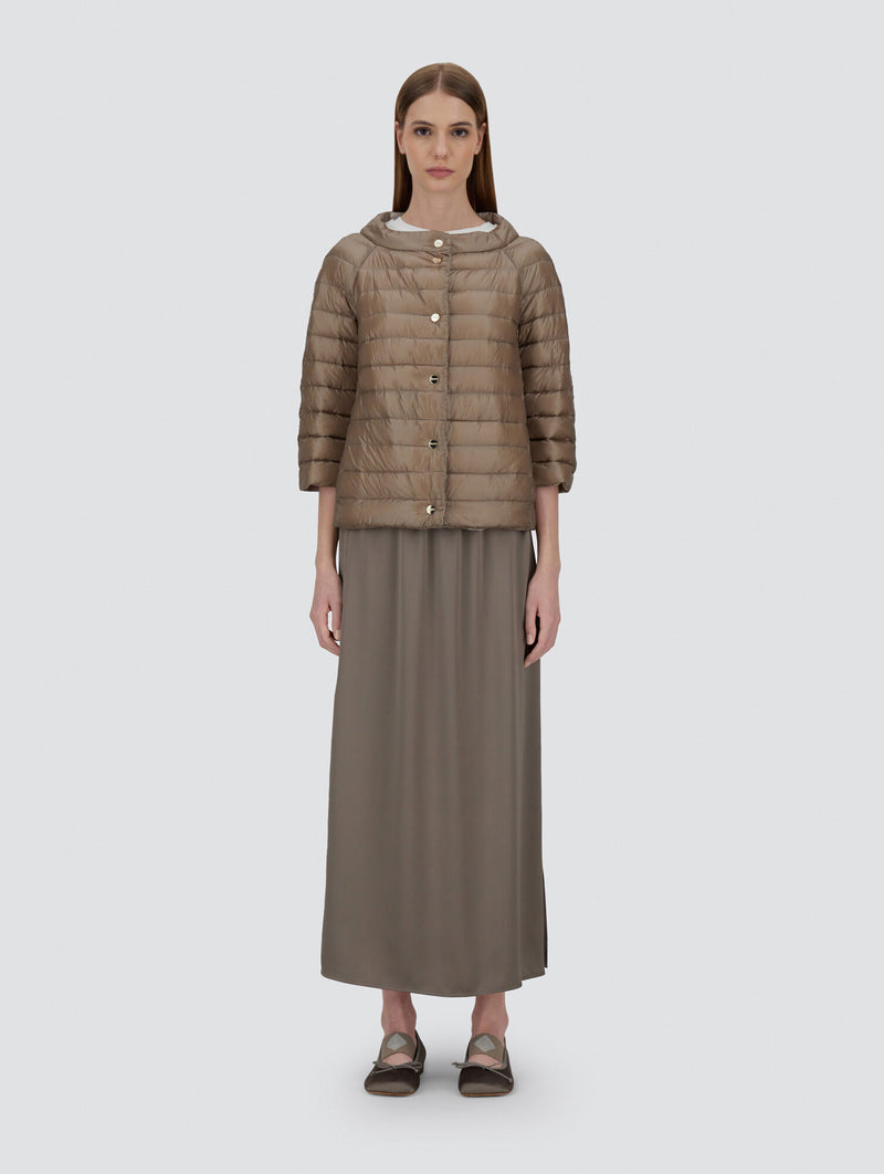 Ultralight Nylon Reversible Cape in Chantilly/Dove Grey