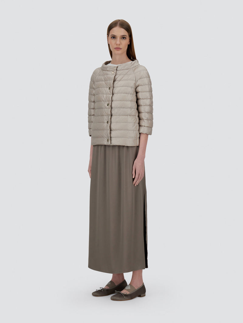 Ultralight Nylon Reversible Cape in Chantilly/Dove Grey